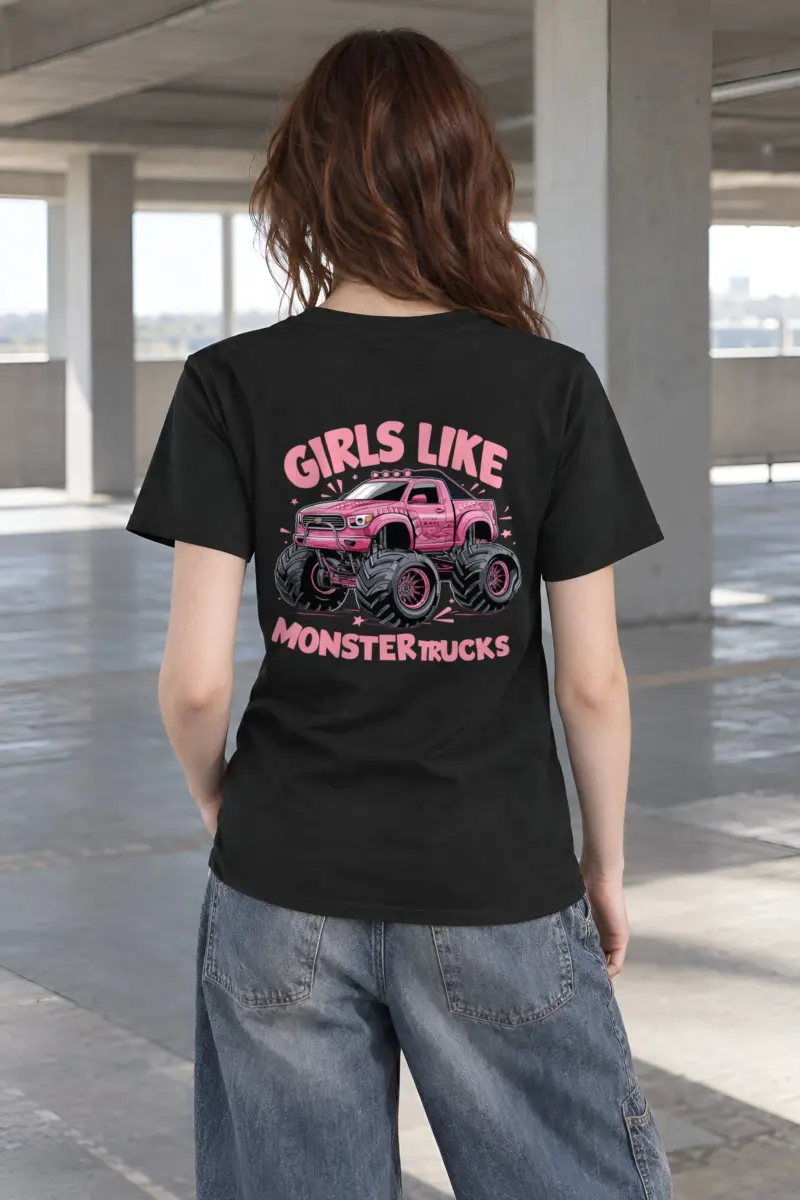 "Girls Like Monster Trucks" Heavyweight Unisex Crewneck T-shirt