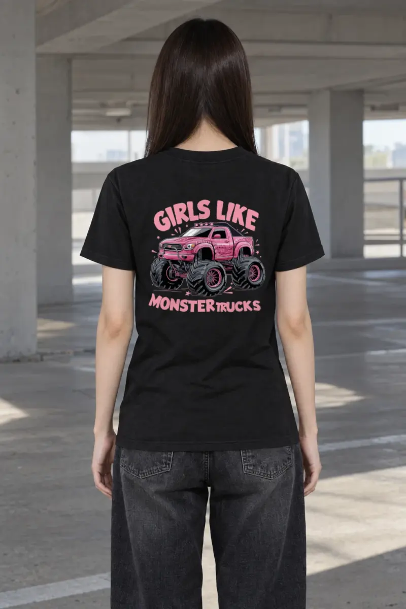 "Girls Like Monster Trucks" Heavyweight Unisex Crewneck T-shirt