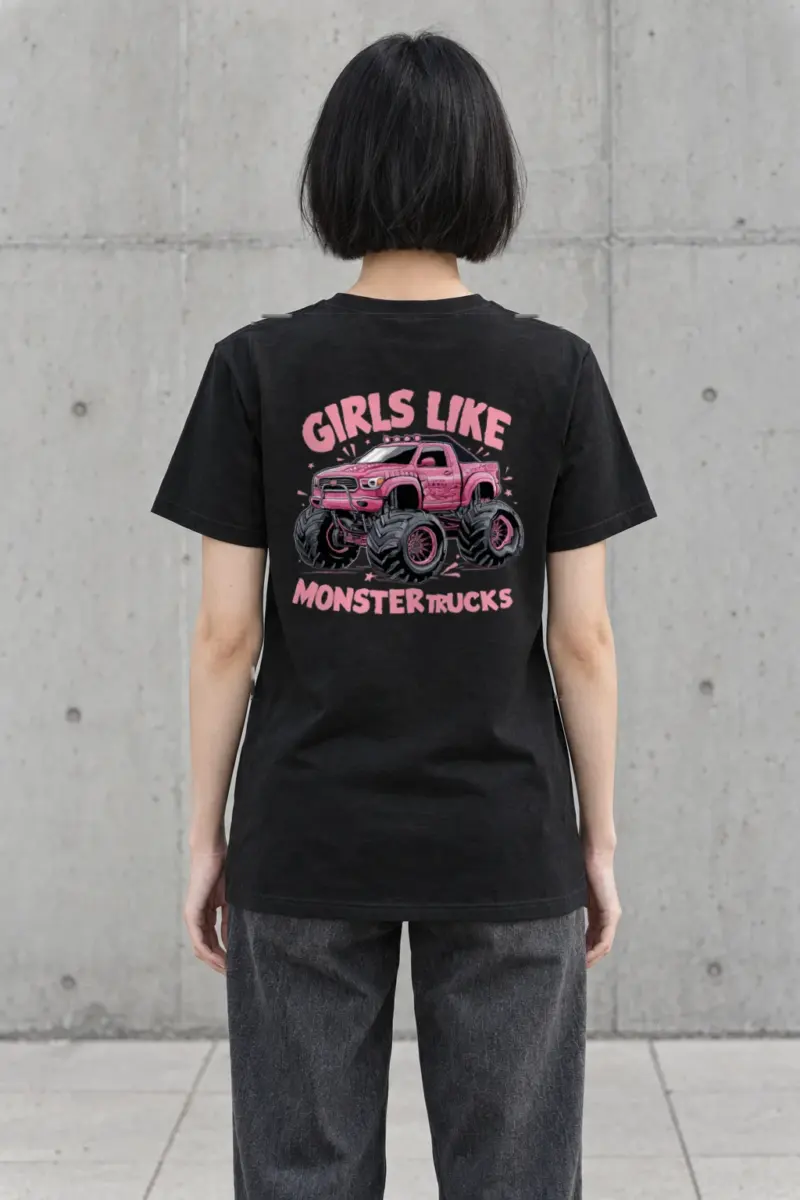 "Girls Like Monster Trucks" Heavyweight Unisex Crewneck T-shirt
