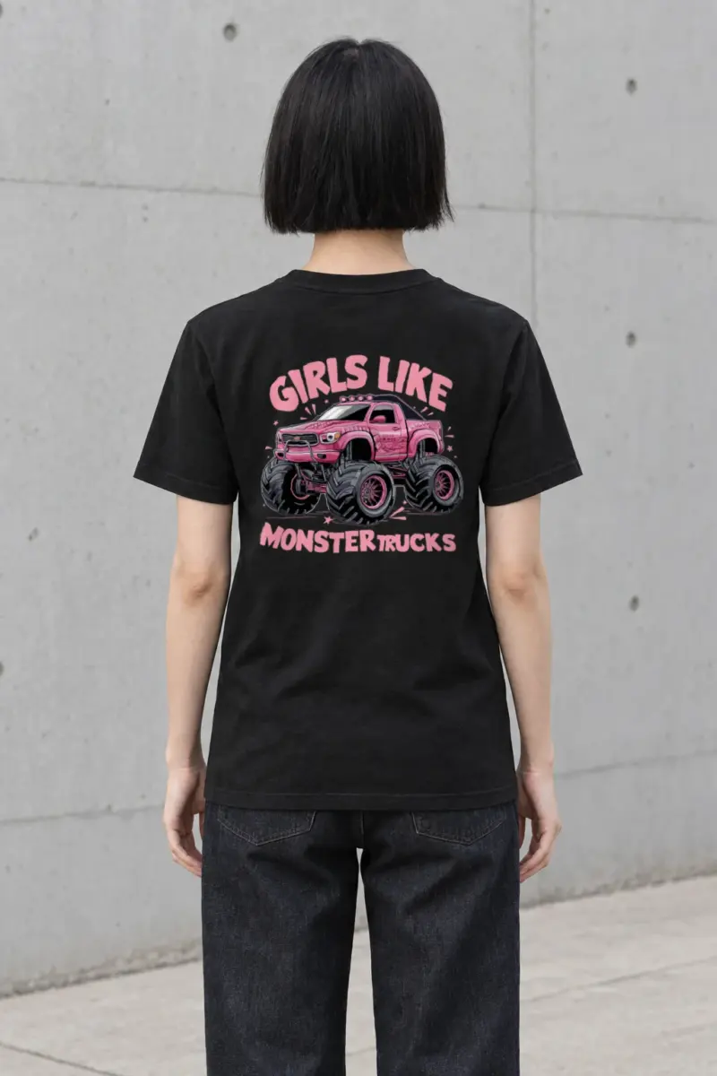 "Girls Like Monster Trucks" Heavyweight Unisex Crewneck T-shirt | Gildan 5000