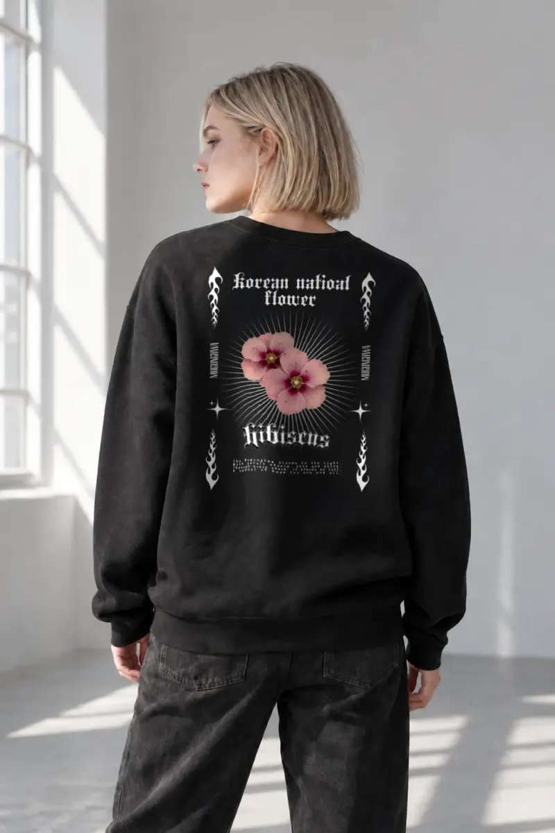 “Girls Power Hibiscus” Heavy Blend Unisex Crewneck Sweatshirt | Gildan 18000