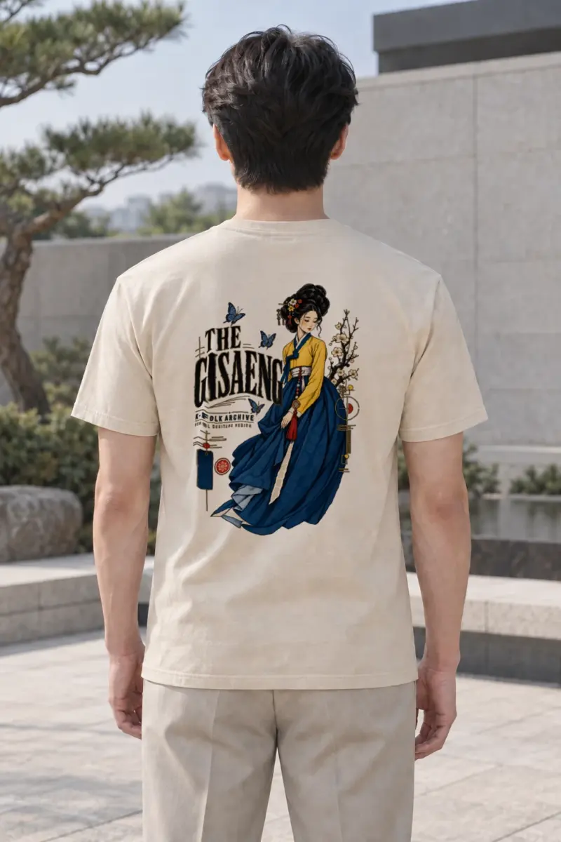 "Gisaeng Folk Archive" Heavyweight Unisex Crewneck T-shirt | Gildan 5000