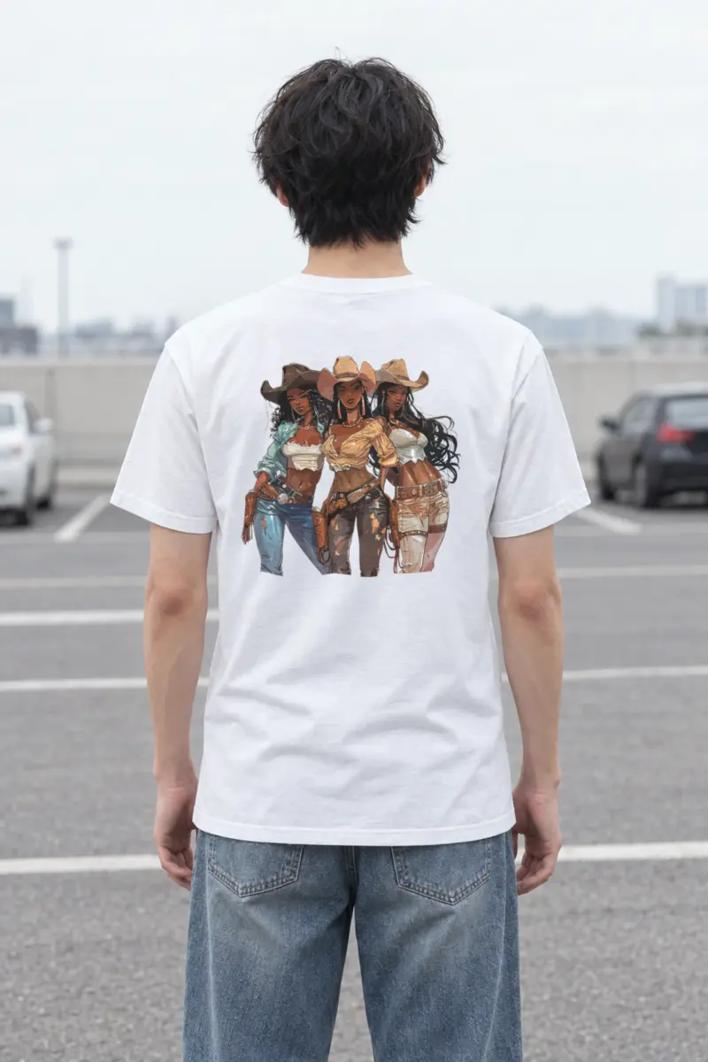 "Glam Cowgirl Trio" Heavyweight Unisex Crewneck T-shirt