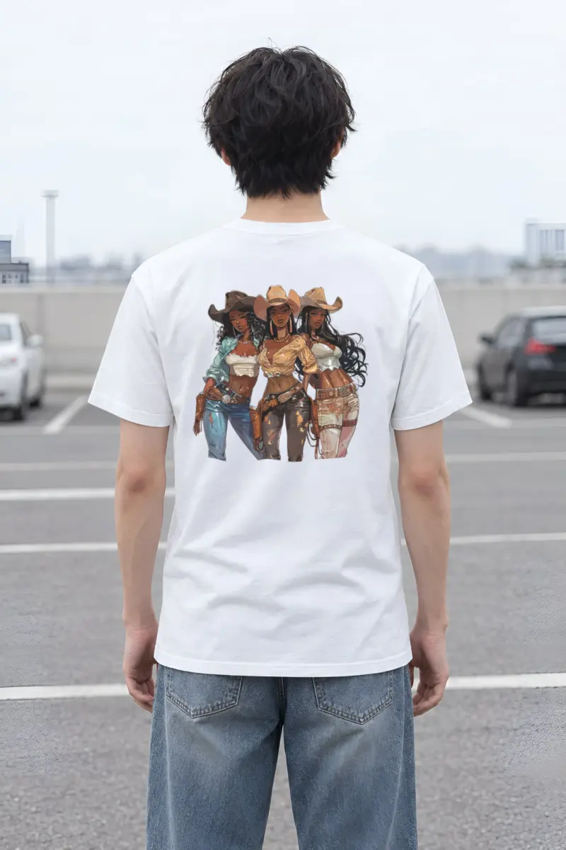 "Glam Cowgirl Trio" Heavyweight Unisex Crewneck T-shirt