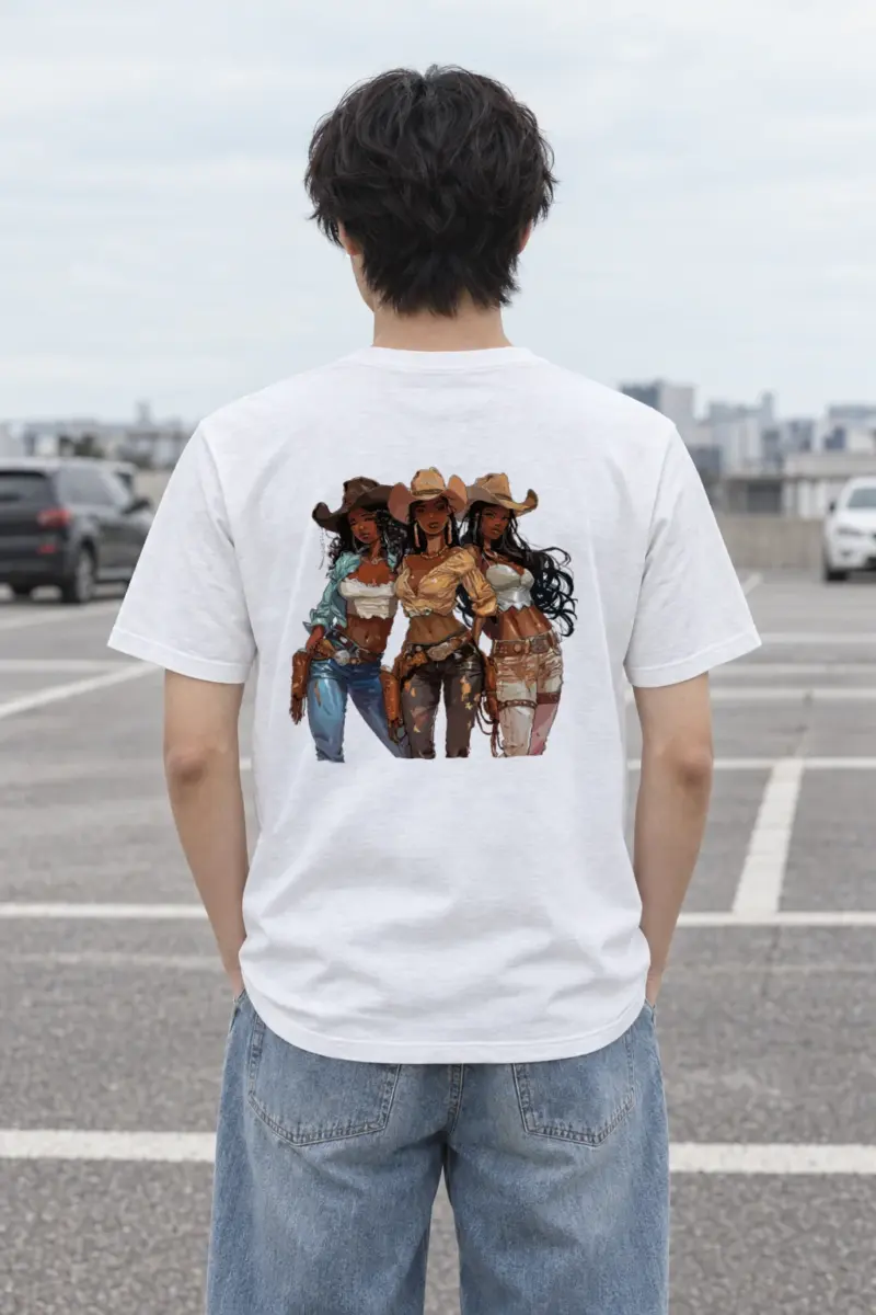 "Glam Cowgirl Trio" Heavyweight Unisex Crewneck T-shirt | Gildan 5000