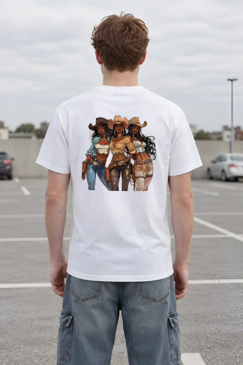 "Glam Cowgirl Trio" Heavyweight Unisex Crewneck T-shirt