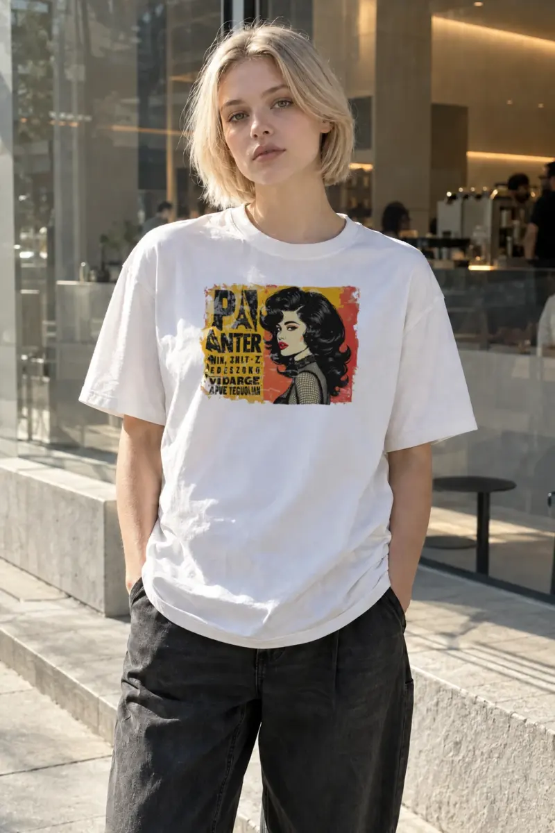 "Glamour Noir Poster" Heavyweight Unisex Crewneck T-shirt | Gildan 5000