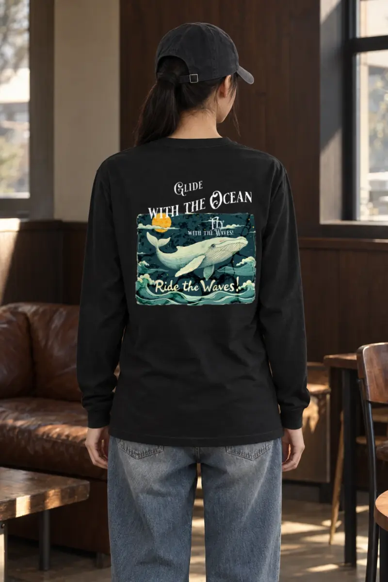 "Glide With The Ocean" Unisex Longsleeve T-shirt | Gildan 2400