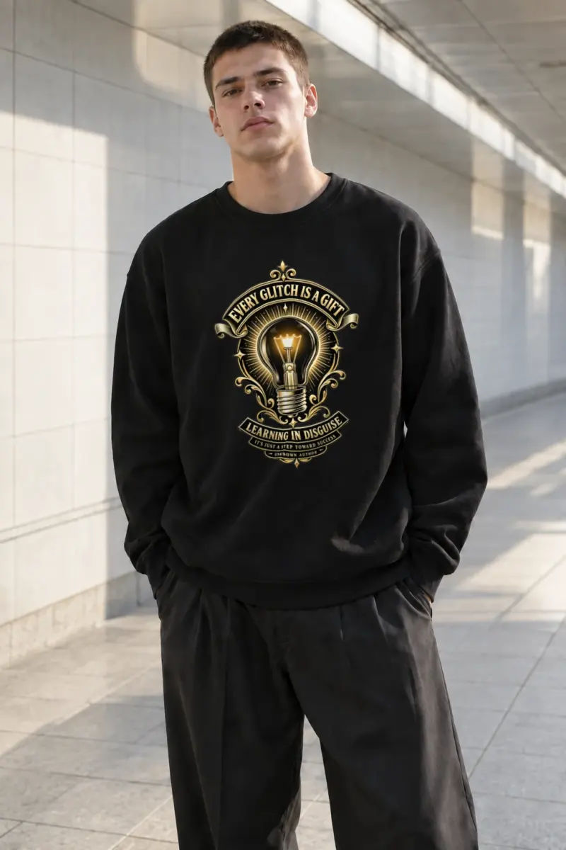 "Glitch Is A Gift" Heavy Blend Unisex Crewneck Sweatshirt | Gildan 18000