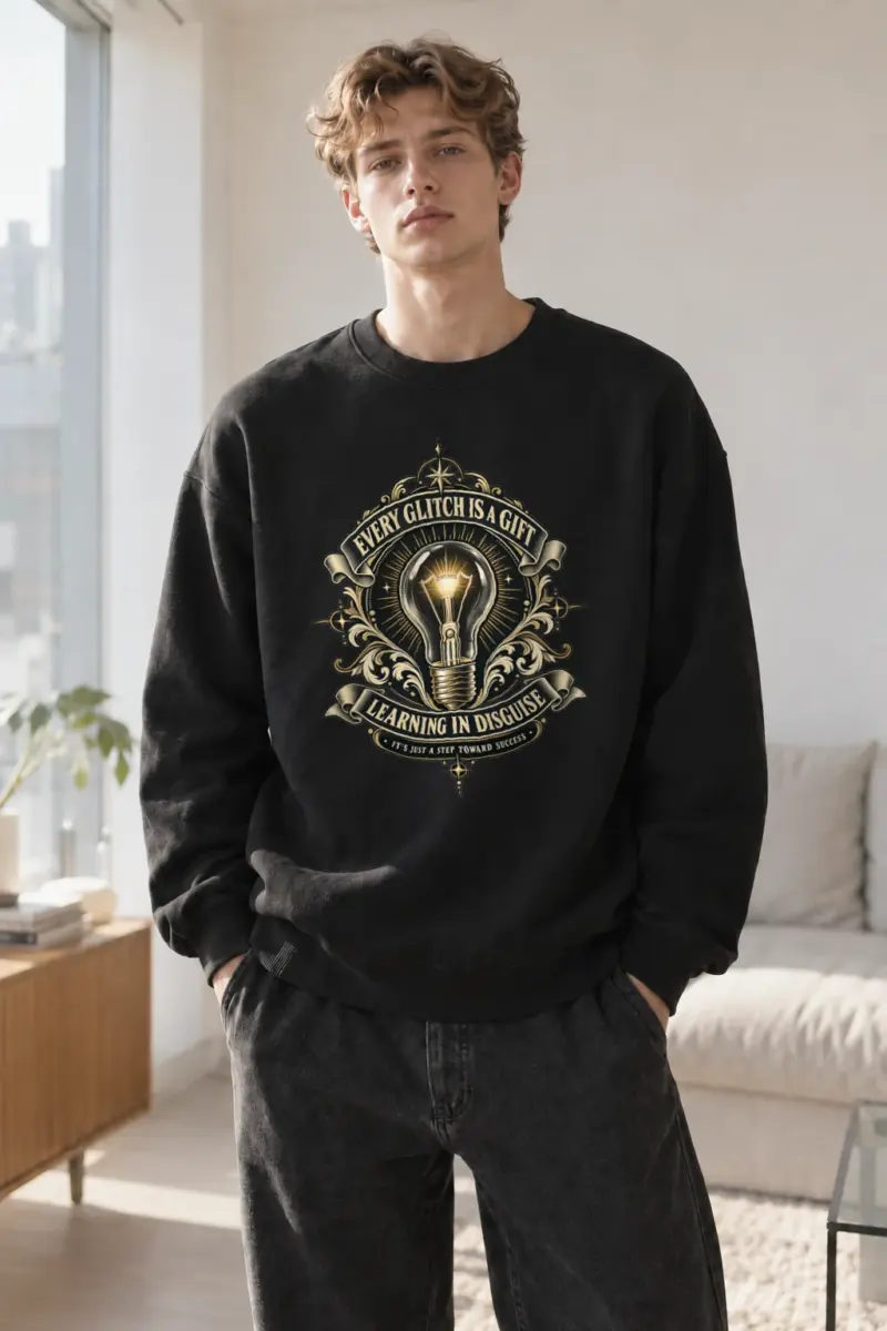 "Glitch Is A Gift" Heavy Blend Unisex Crewneck Sweatshirt | Gildan 18000