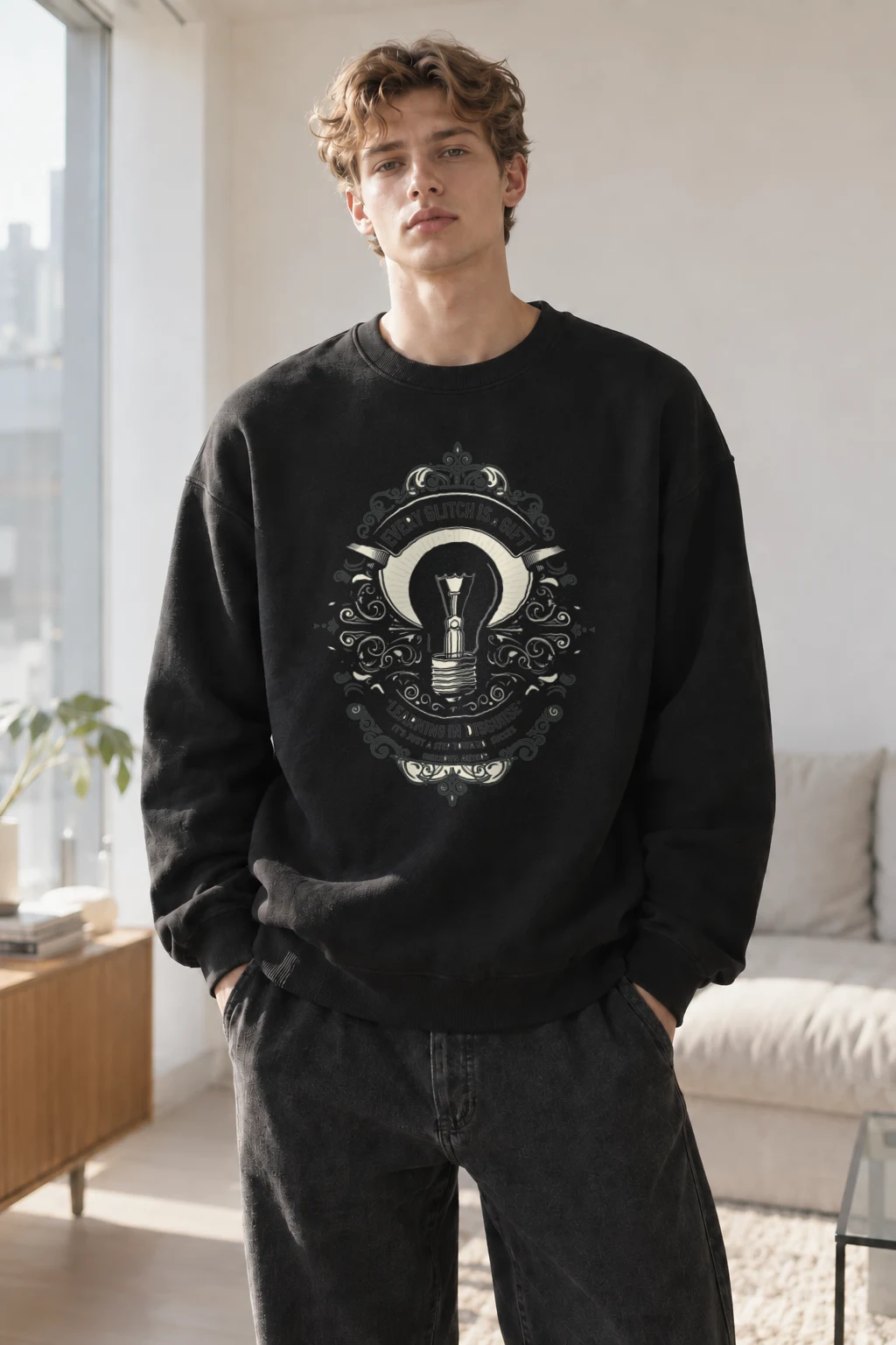 "Glitch Is A Gift" Heavy Blend Unisex Crewneck Sweatshirt | Gildan 18000
