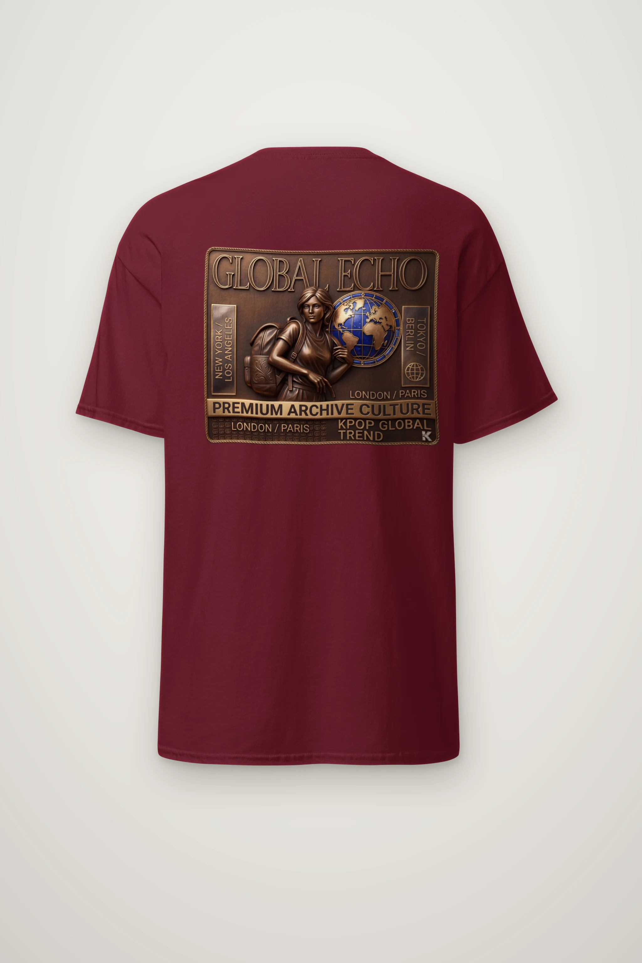 "Global Echo" Heavyweight Unisex Crewneck T-shirt