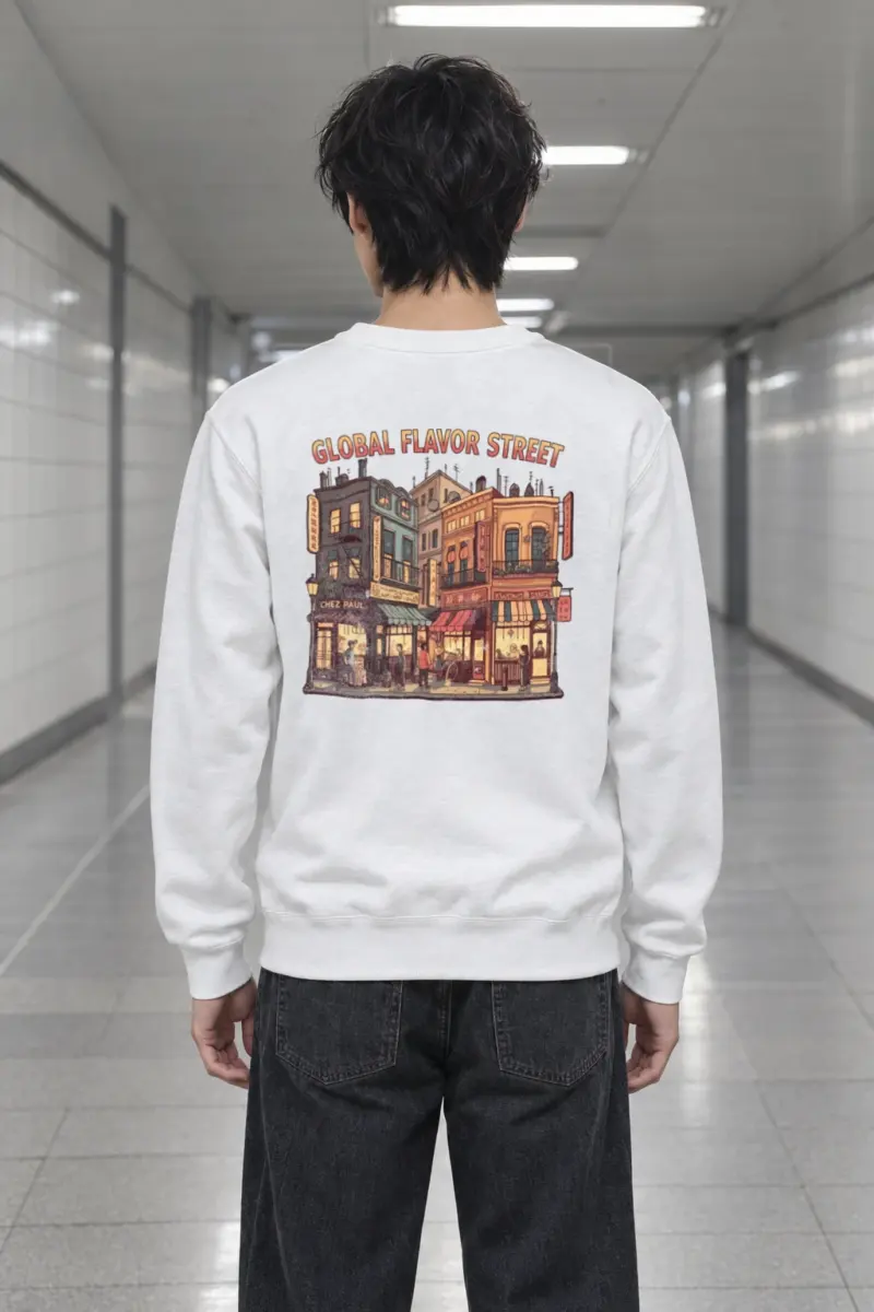 "Global Flavor Street" Heavy Blend Unisex Crewneck Sweatshirt