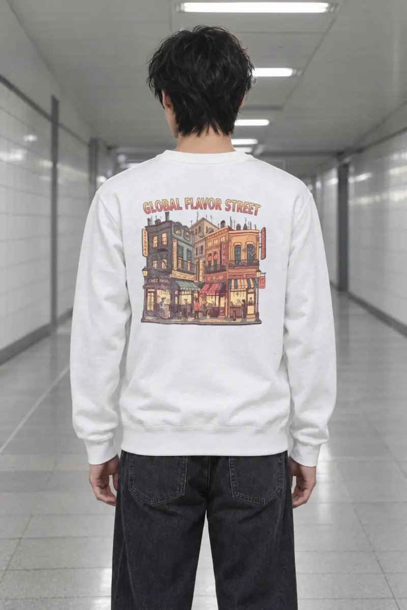 "Global Flavor Street" Heavy Blend Unisex Crewneck Sweatshirt