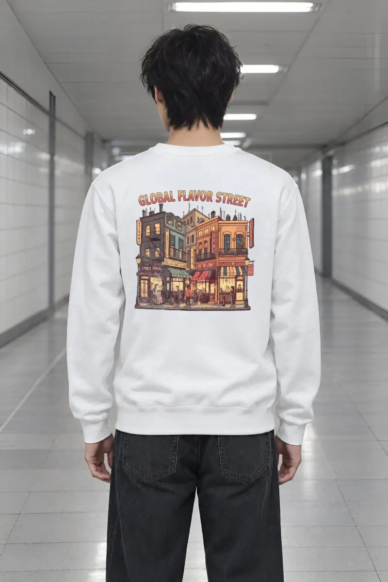 "Global Flavor Street" Heavy Blend Unisex Crewneck Sweatshirt