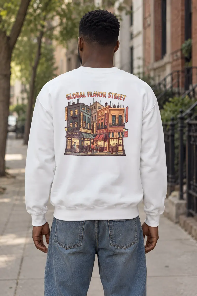 "Global Flavor Street" Heavy Blend Unisex Crewneck Sweatshirt