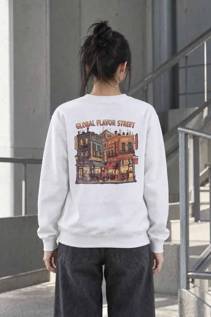 "Global Flavor Street" Heavy Blend Unisex Crewneck Sweatshirt