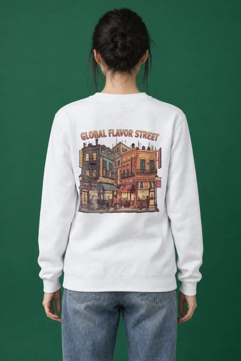 "Global Flavor Street" Heavy Blend Unisex Crewneck Sweatshirt
