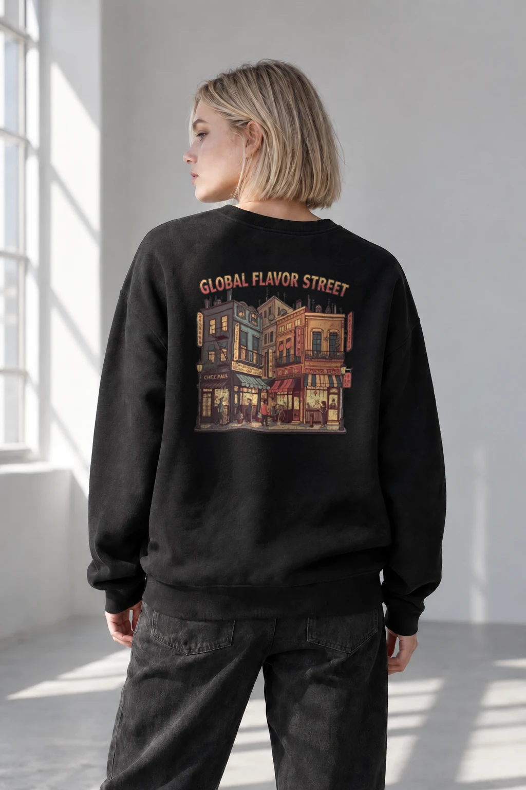 "Global Flavor Street" Heavy Blend Unisex Crewneck Sweatshirt | Gildan 18000