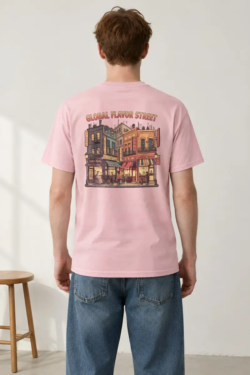 "Global Flavor Street" Heavyweight Unisex Crewneck T-shirt