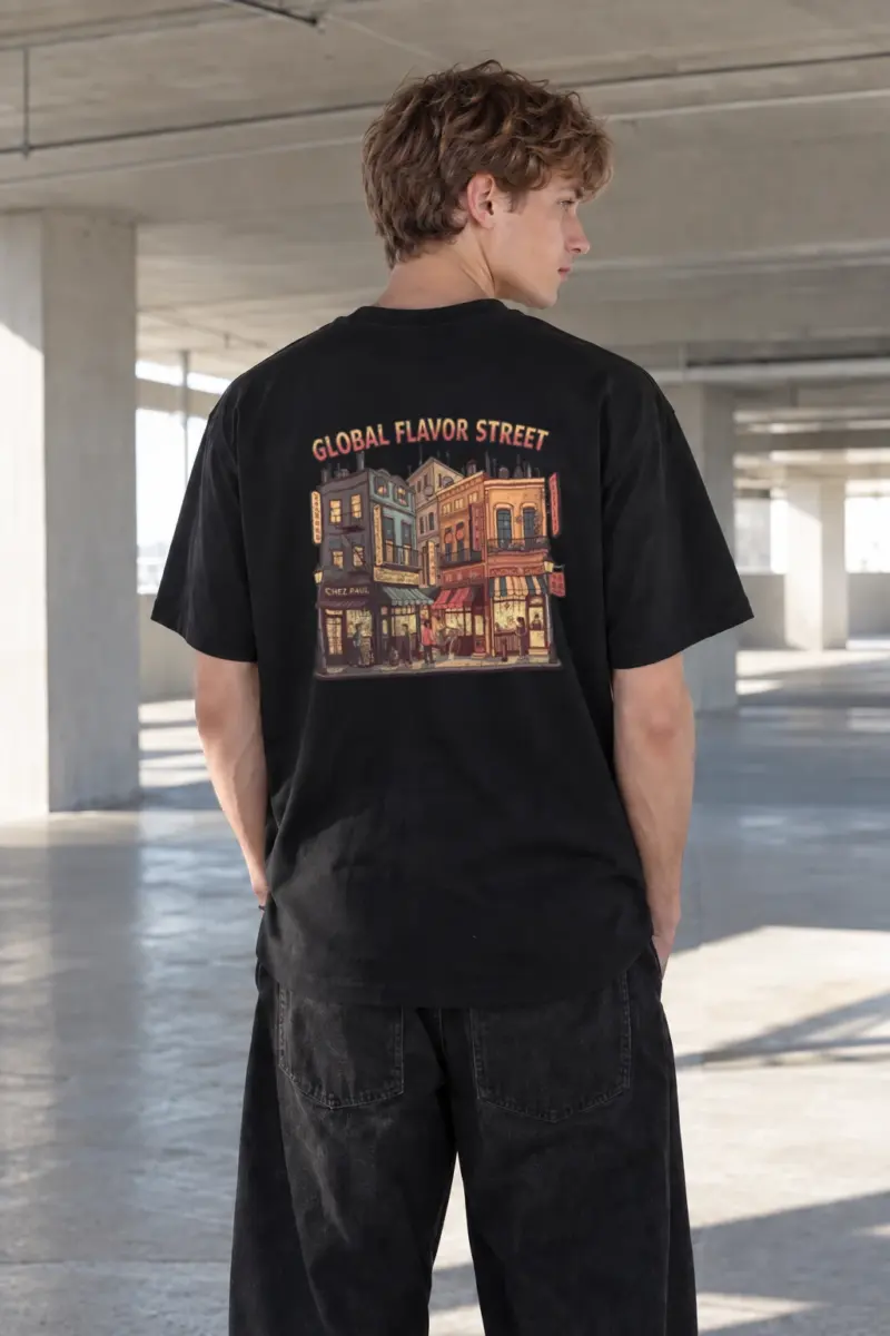 “Global Flavor Street” Heavyweight Unisex Crewneck T-shirt | Gildan 5000