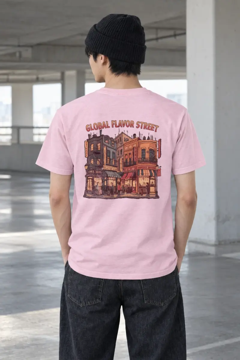 "Global Flavor Street" Heavyweight Unisex Crewneck T-shirt