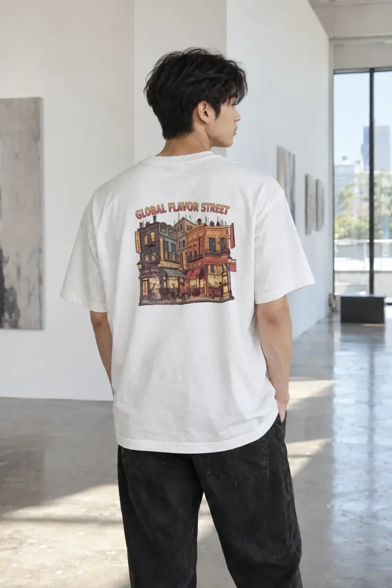"Global Flavor Street" Heavyweight Unisex Crewneck T-shirt | Gildan 5000