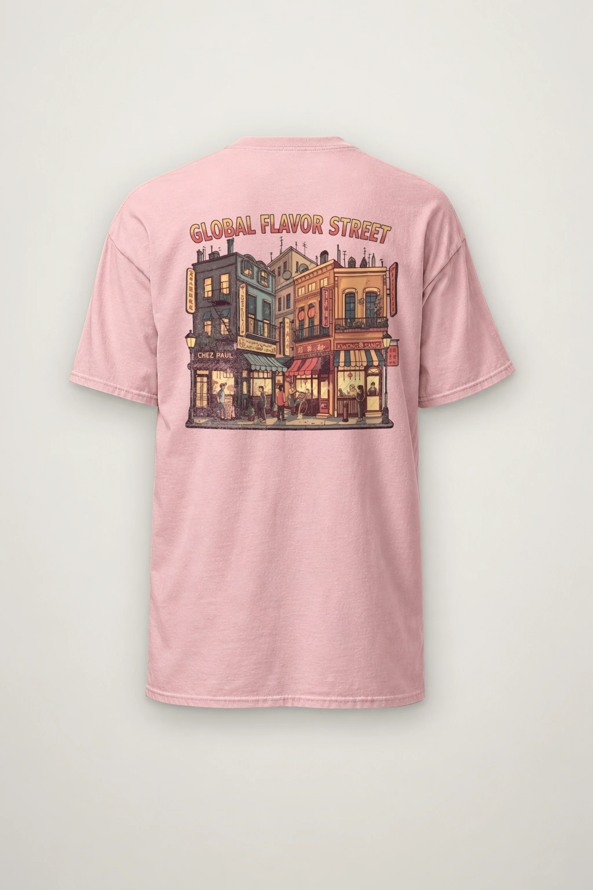 "Global Flavor Street" Heavyweight Unisex Crewneck T-shirt