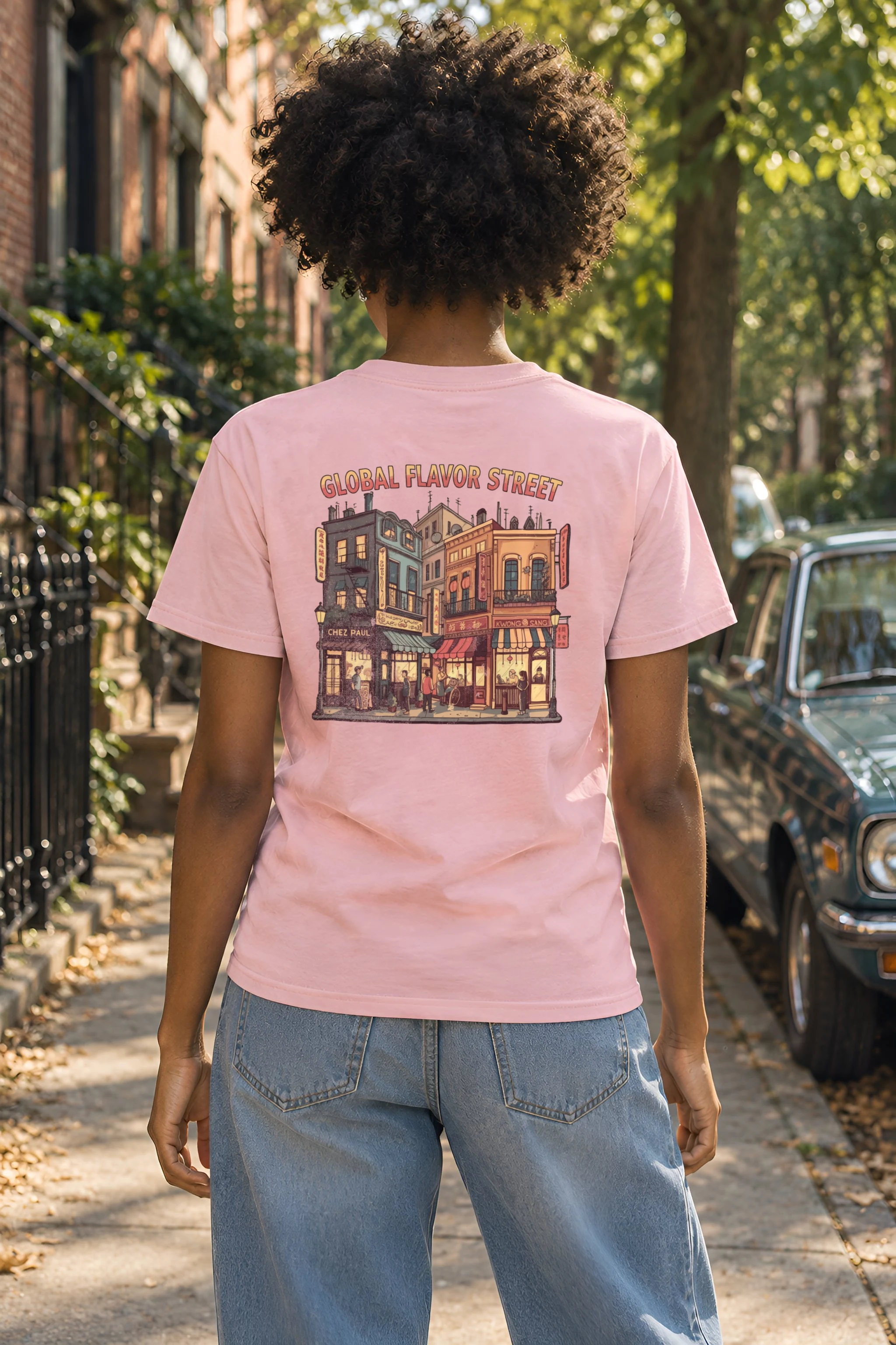 "Global Flavor Street" Heavyweight Unisex Crewneck T-shirt