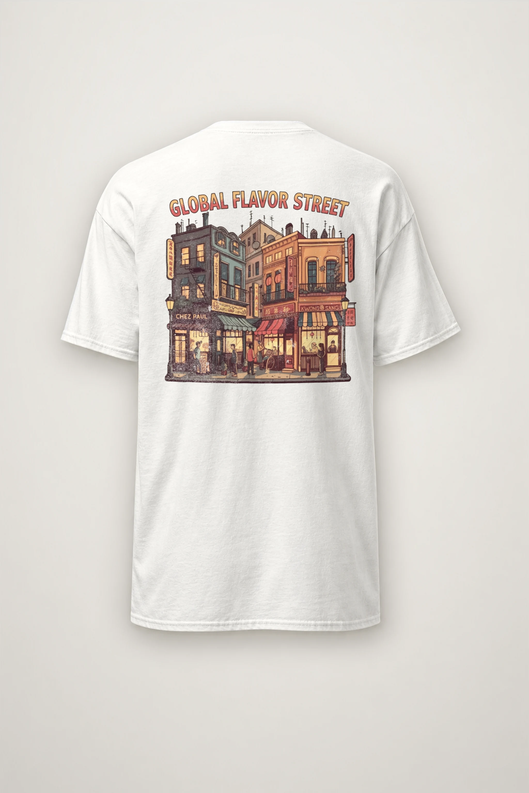 "Global Flavor Street" Heavyweight Unisex Crewneck T-shirt