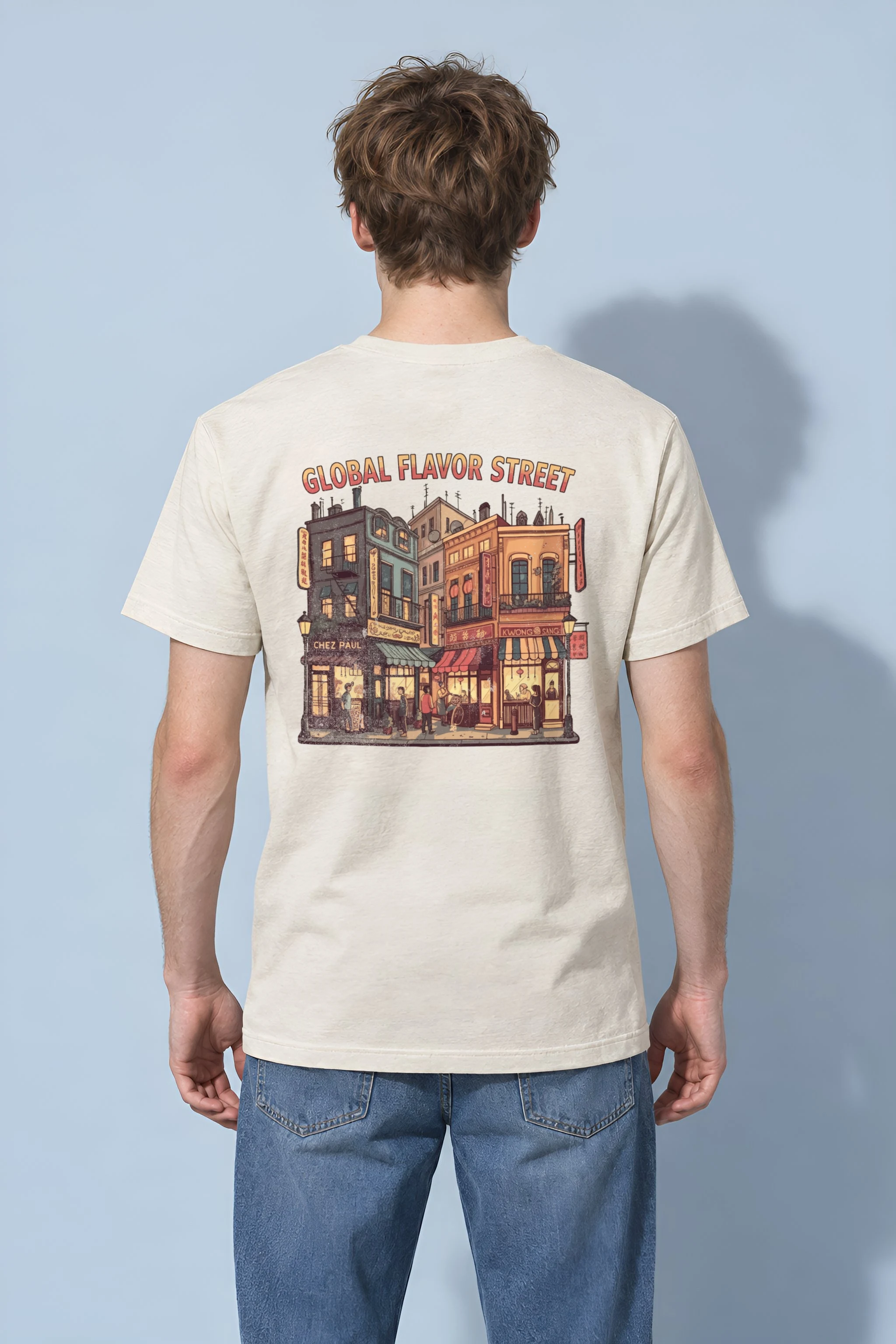 "Global Flavor Street" Heavyweight Unisex Crewneck T-shirt