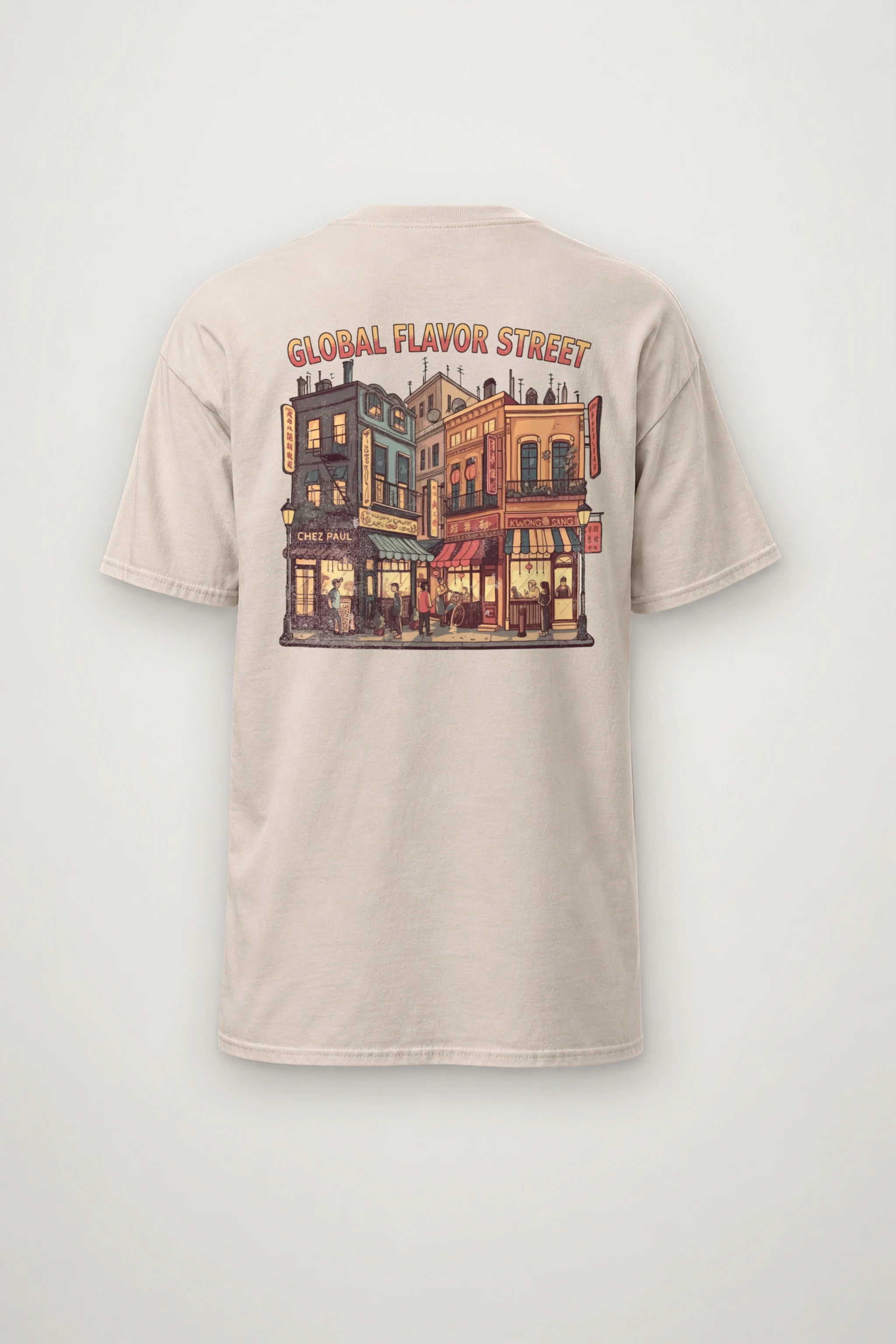 "Global Flavor Street" Heavyweight Unisex Crewneck T-shirt