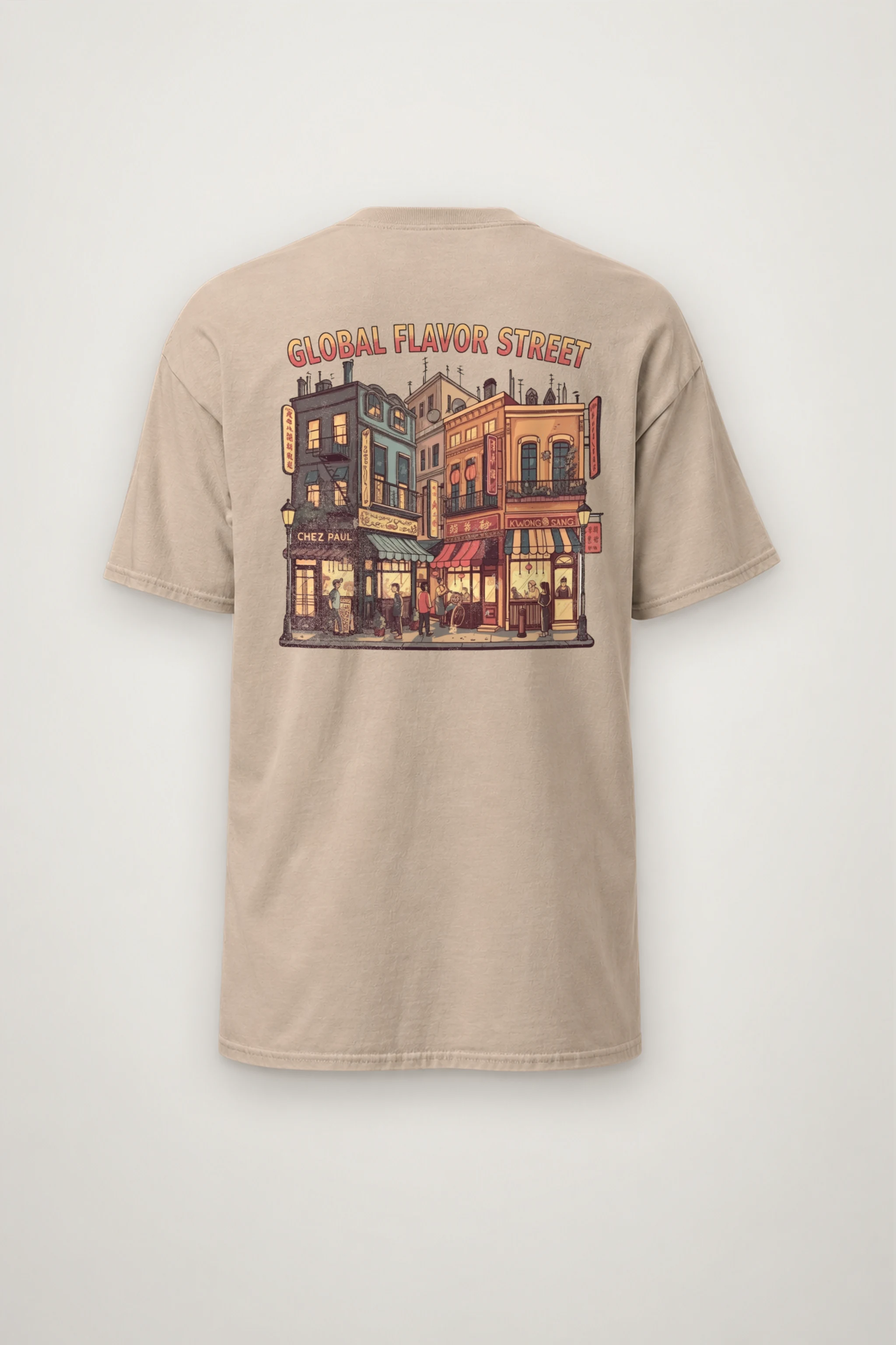 "Global Flavor Street" Heavyweight Unisex Crewneck T-shirt