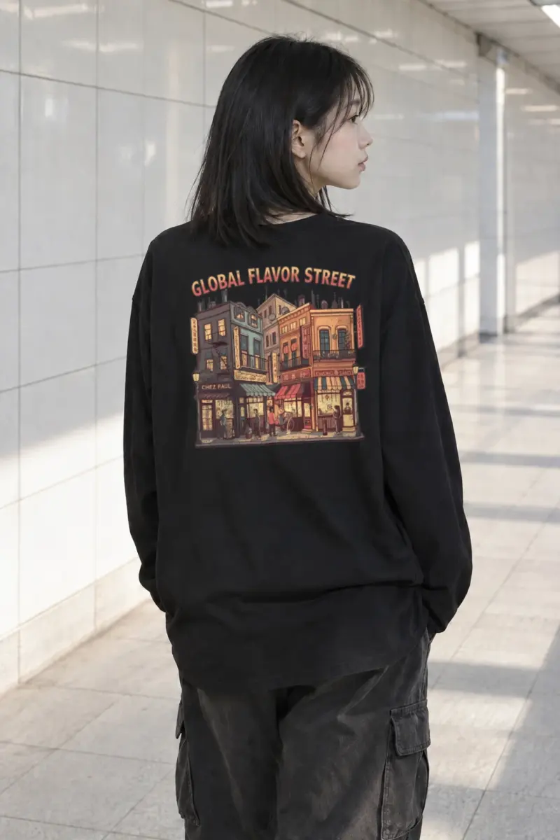 “Global Flavor Street” Unisex Longsleeve T-shirt | Gildan 2400