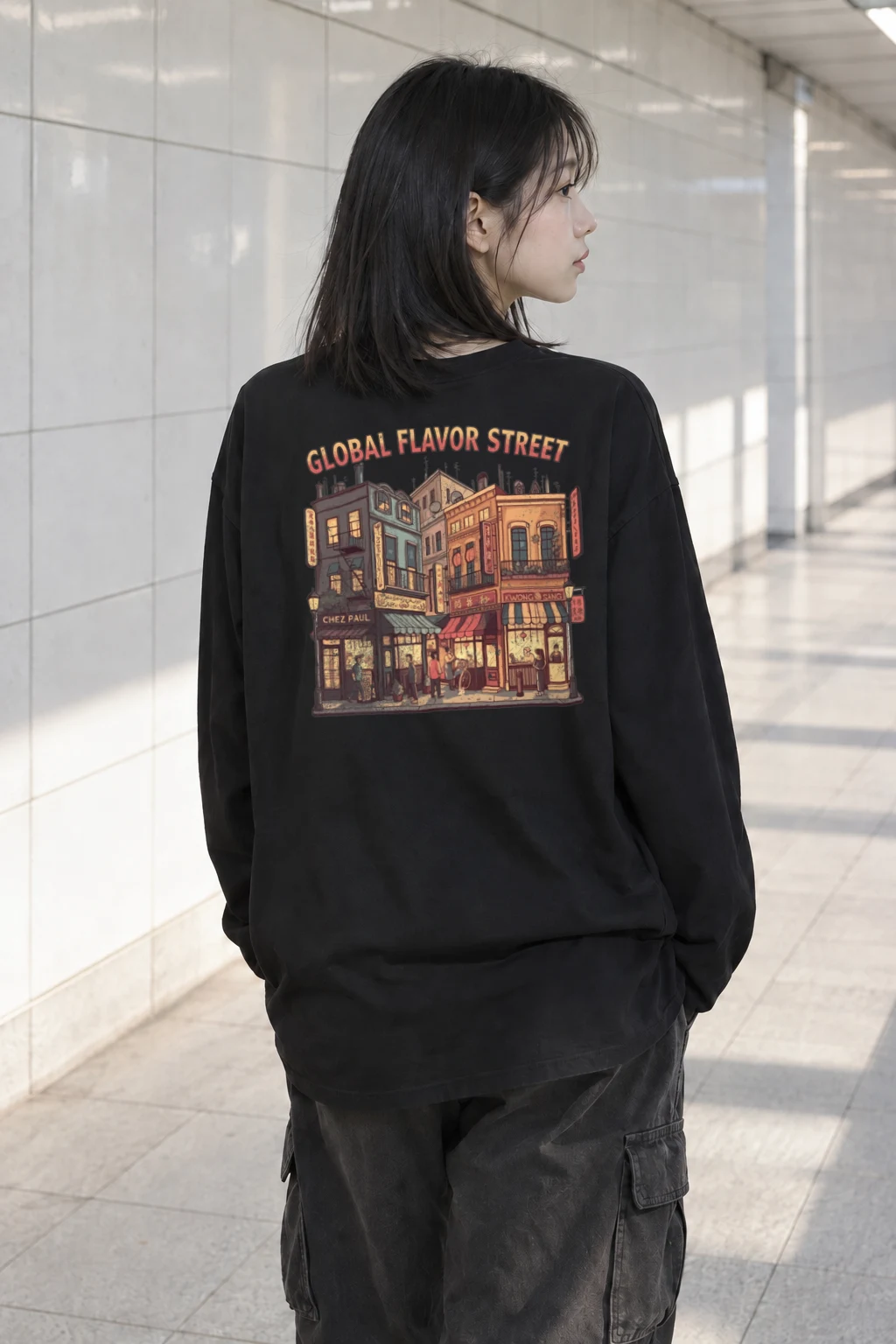 "Global Flavor Street" Unisex Longsleeve T-shirt | Gildan 2400