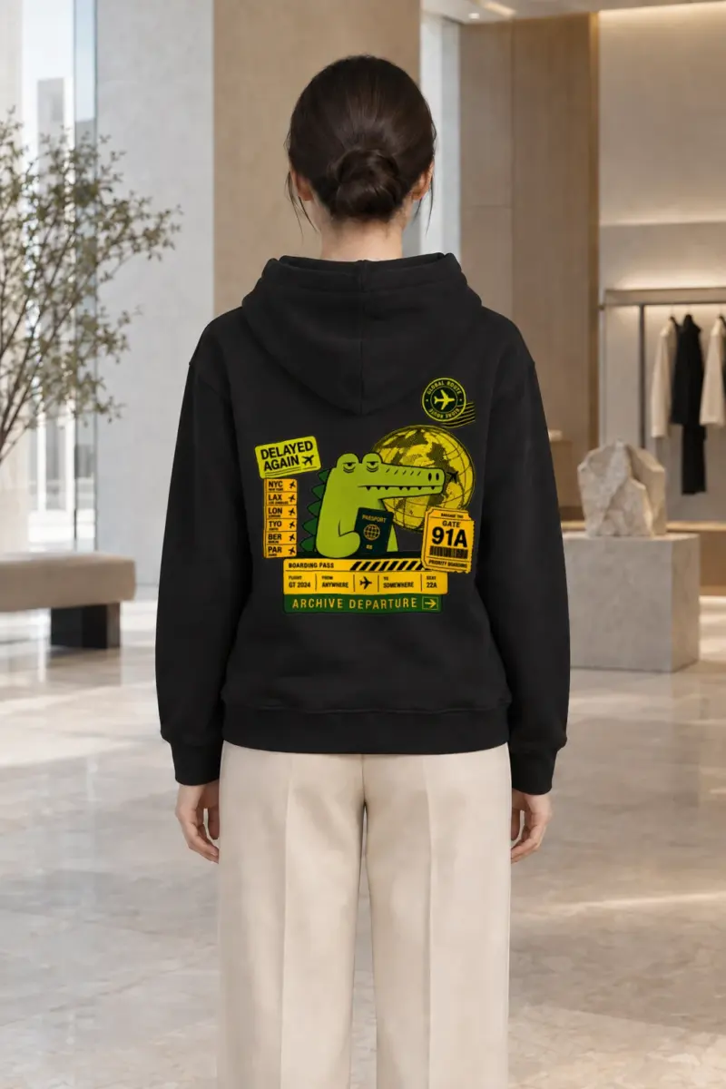 "Global Route Dino" Heavy Blend Unisex Pullover Hoodie | Gildan 18500