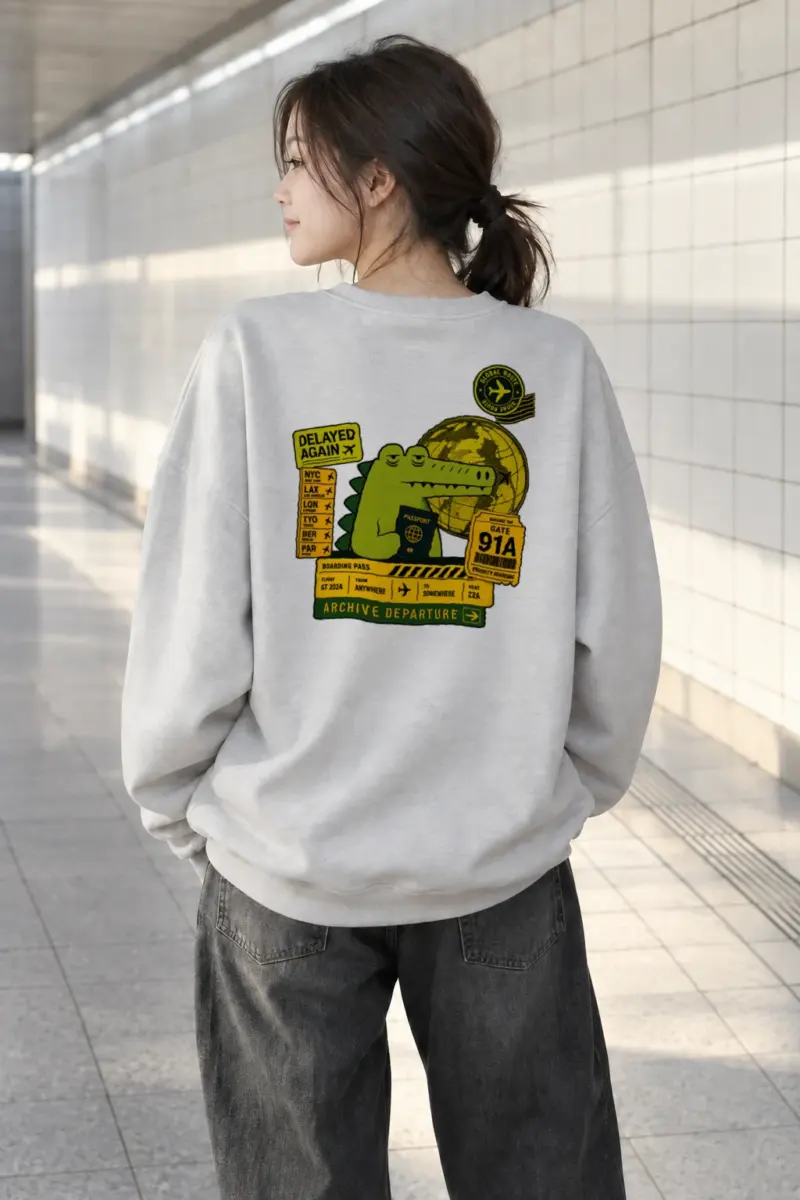 "Global Route" Heavy Blend Unisex Crewneck Sweatshirt | Gildan 18000