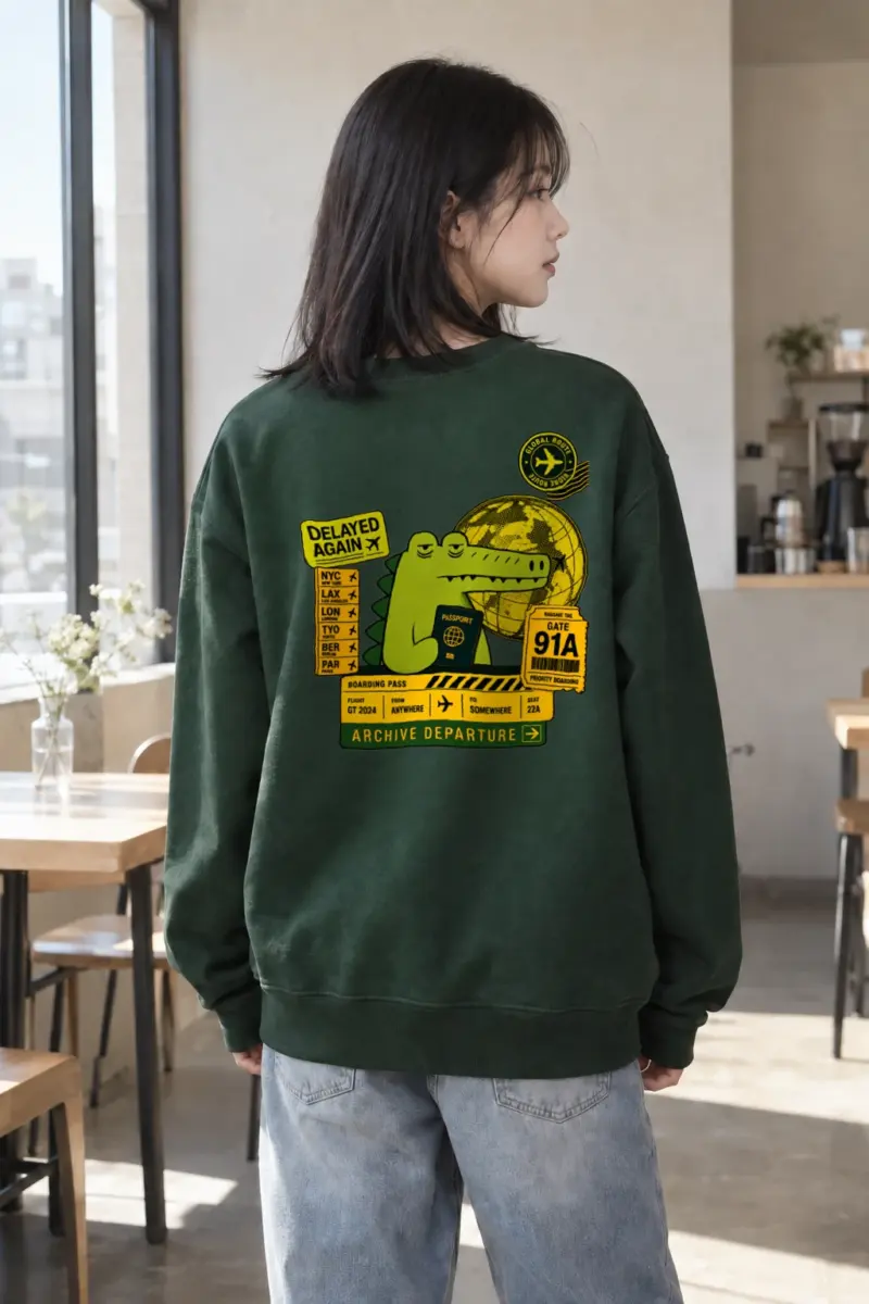 "Global Route" Heavy Blend Unisex Crewneck Sweatshirt | Gildan 18000