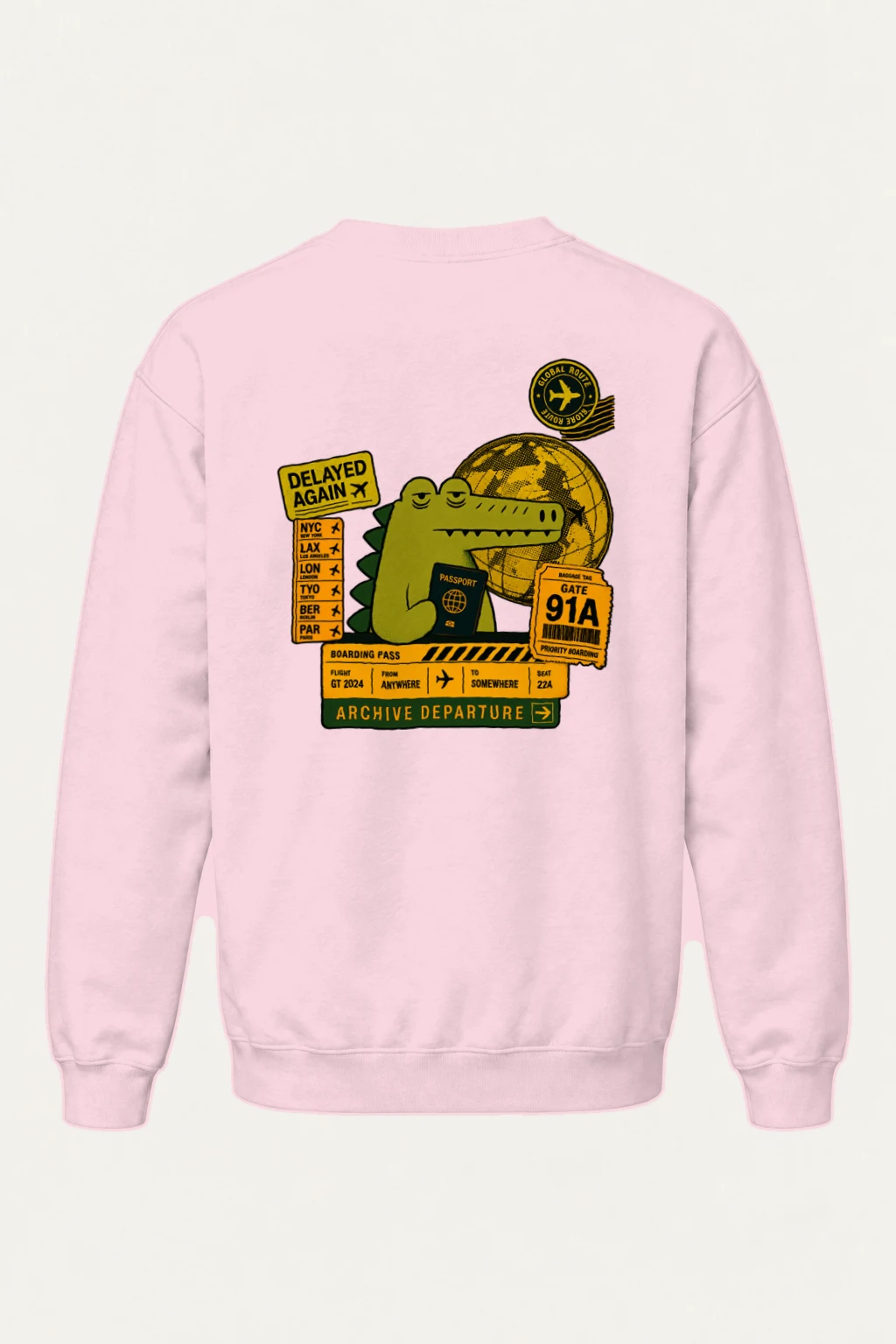 "Global Route" Heavy Blend Unisex Crewneck Sweatshirt | Gildan 18000