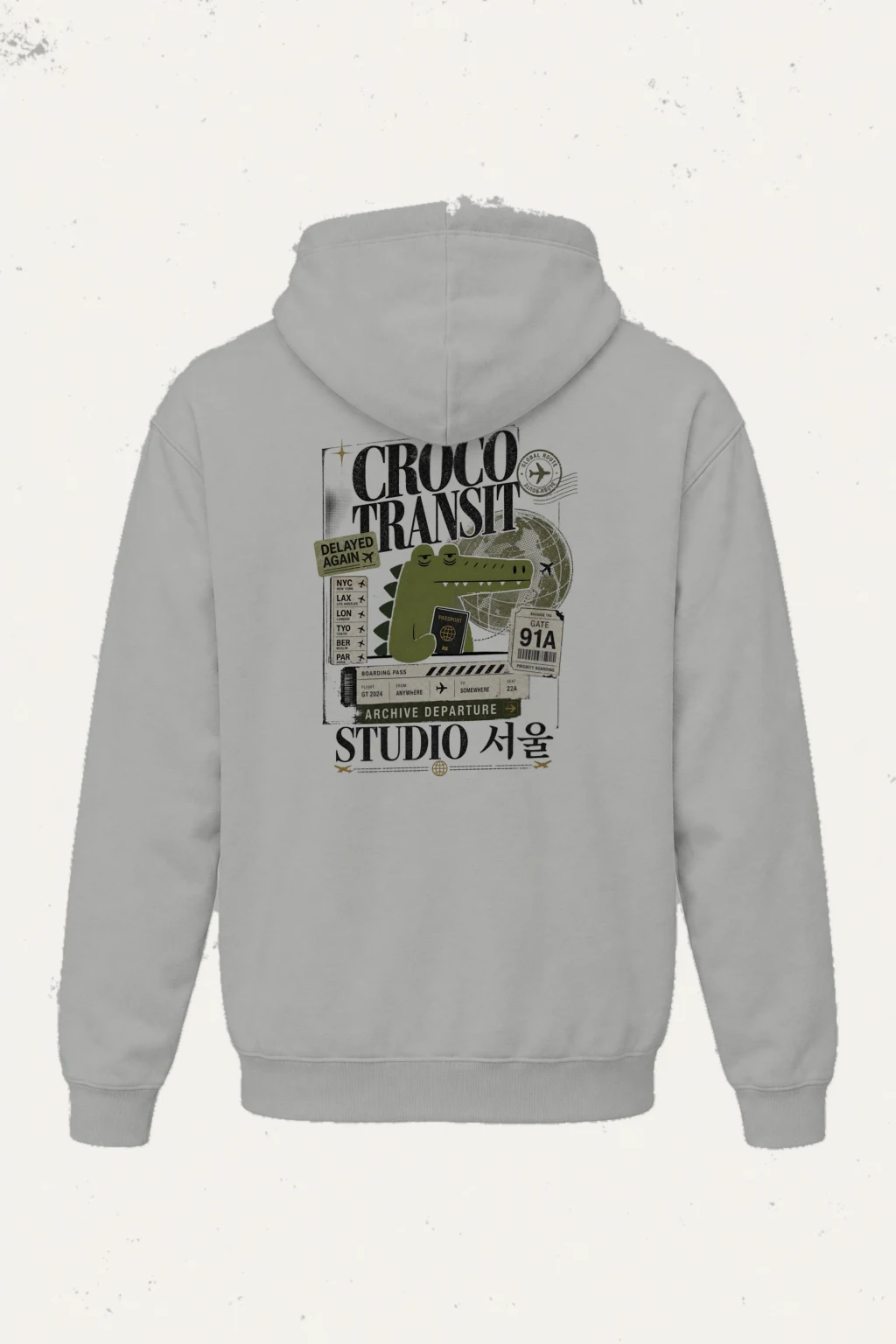 "Global Route" Heavy Blend Unisex Pullover Hoodie | Gildan 18500