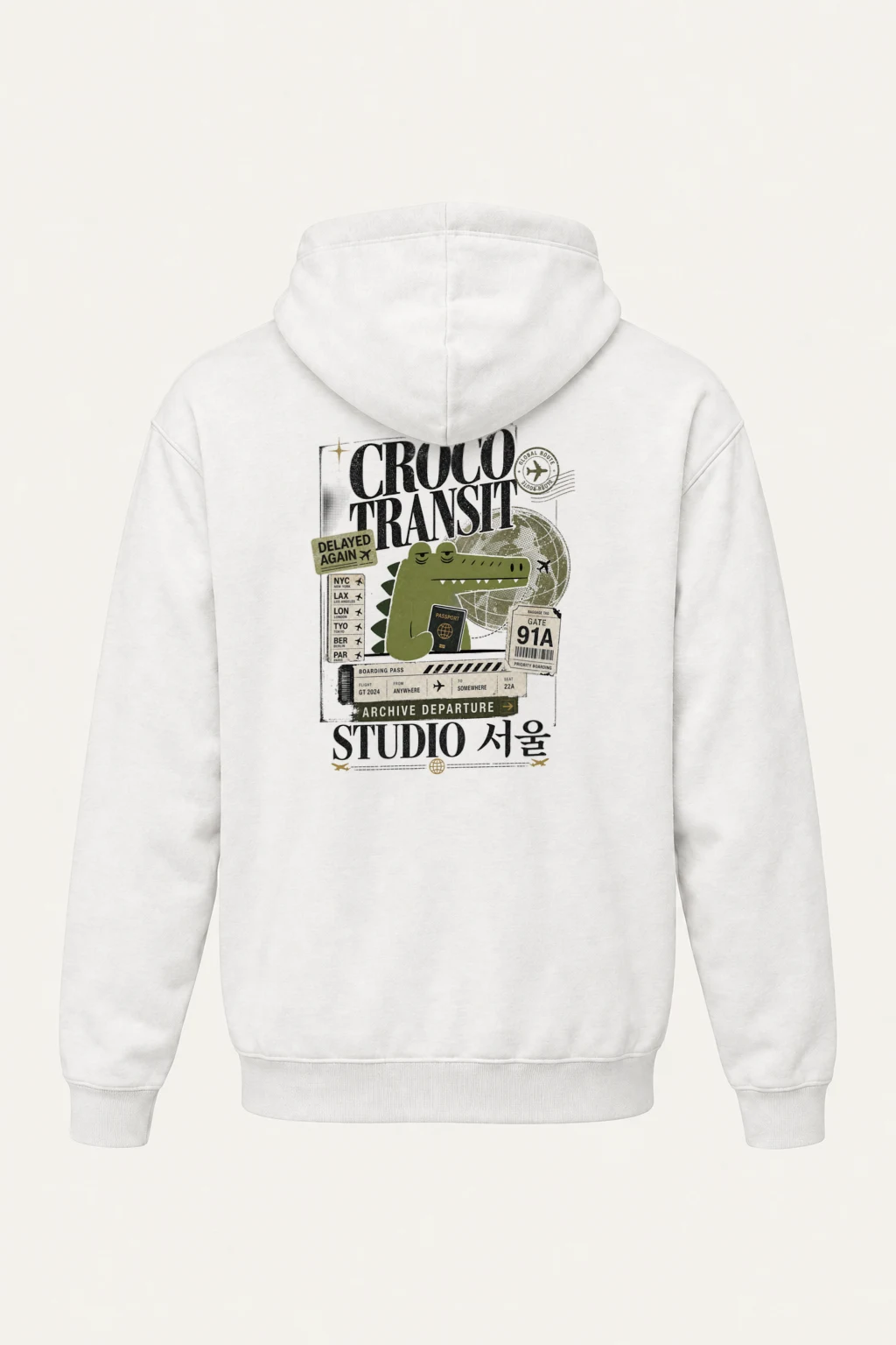 "Global Route" Heavy Blend Unisex Pullover Hoodie | Gildan 18500