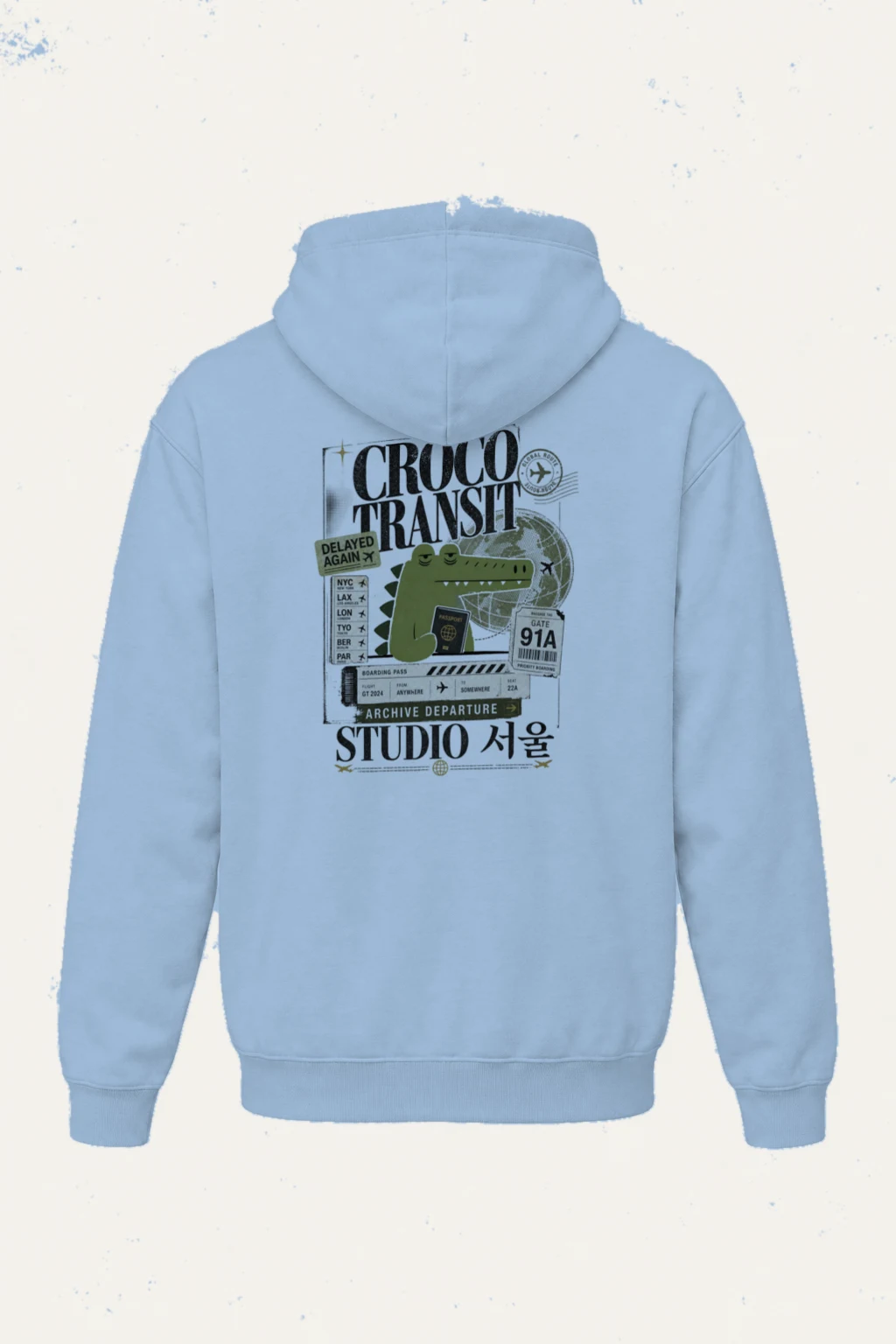 "Global Route" Heavy Blend Unisex Pullover Hoodie | Gildan 18500