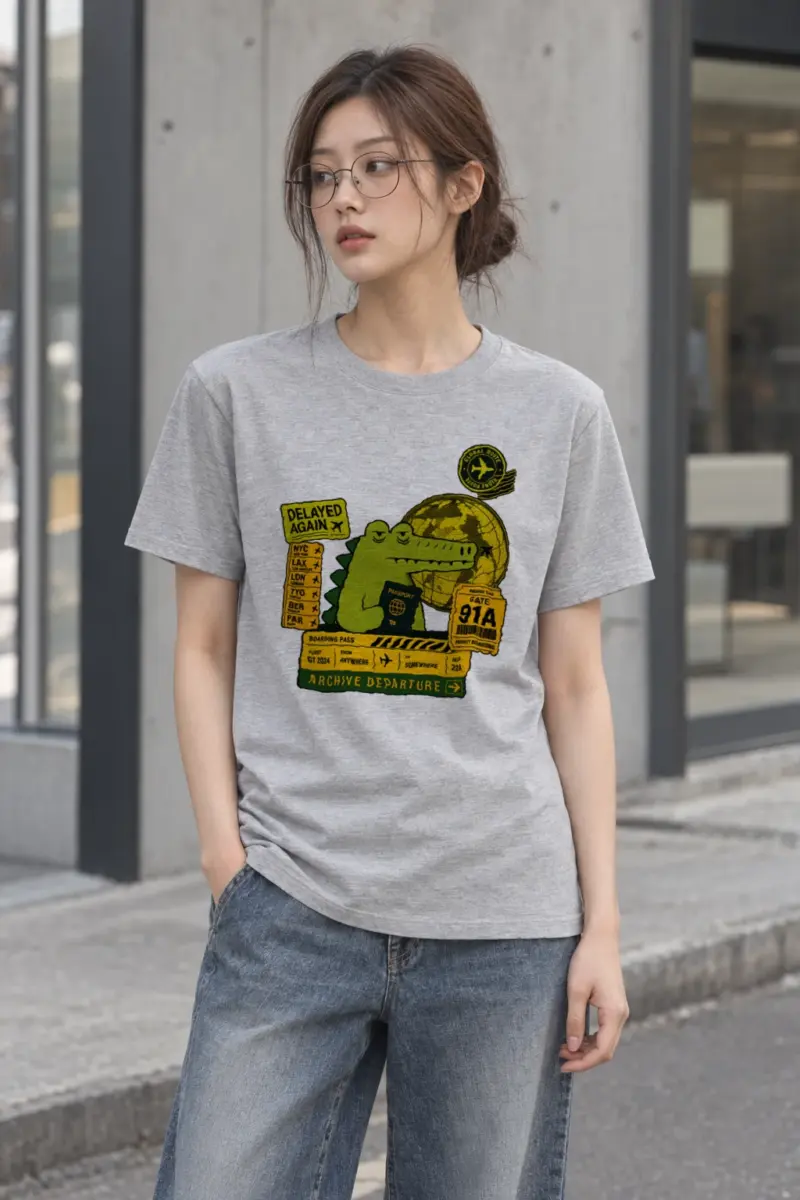 "Global Route" Heavyweight Unisex Crewneck T-shirt