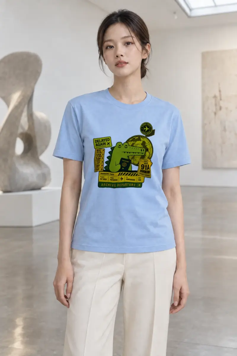 "Global Route" Heavyweight Unisex Crewneck T-shirt | Gildan 5000