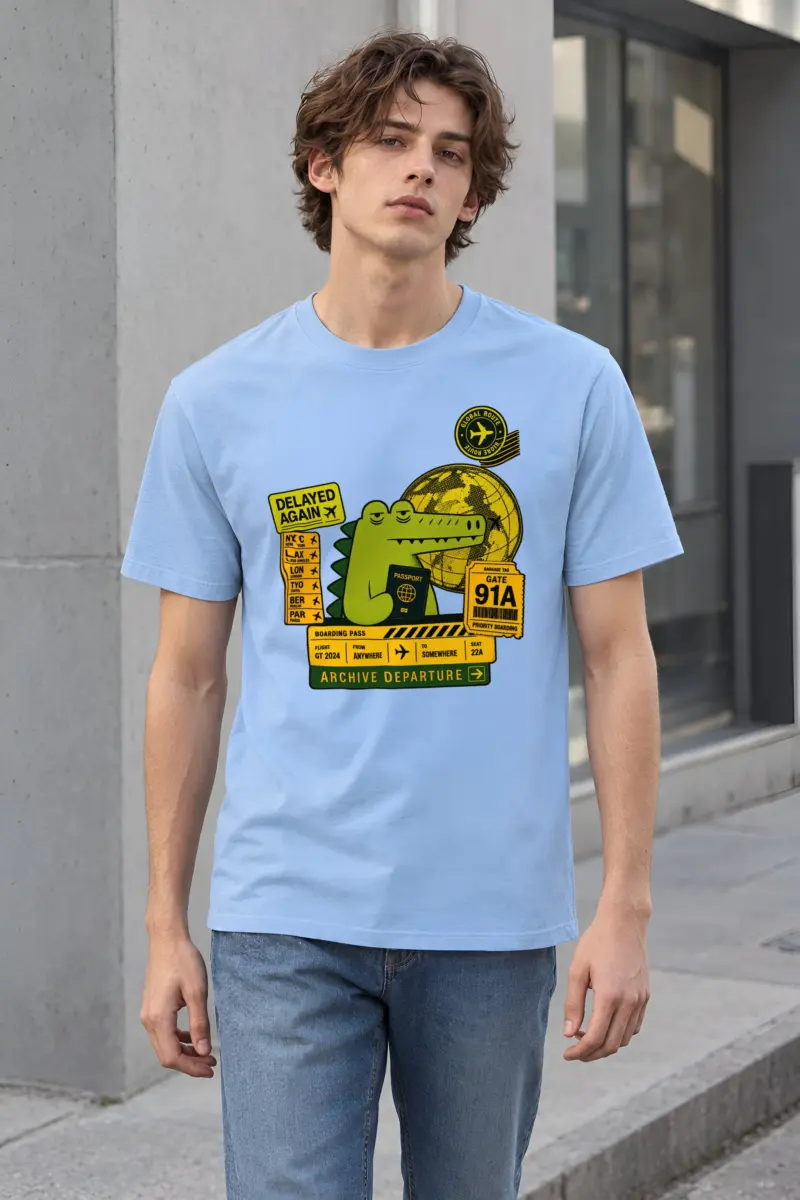 "Global Route" Heavyweight Unisex Crewneck T-shirt