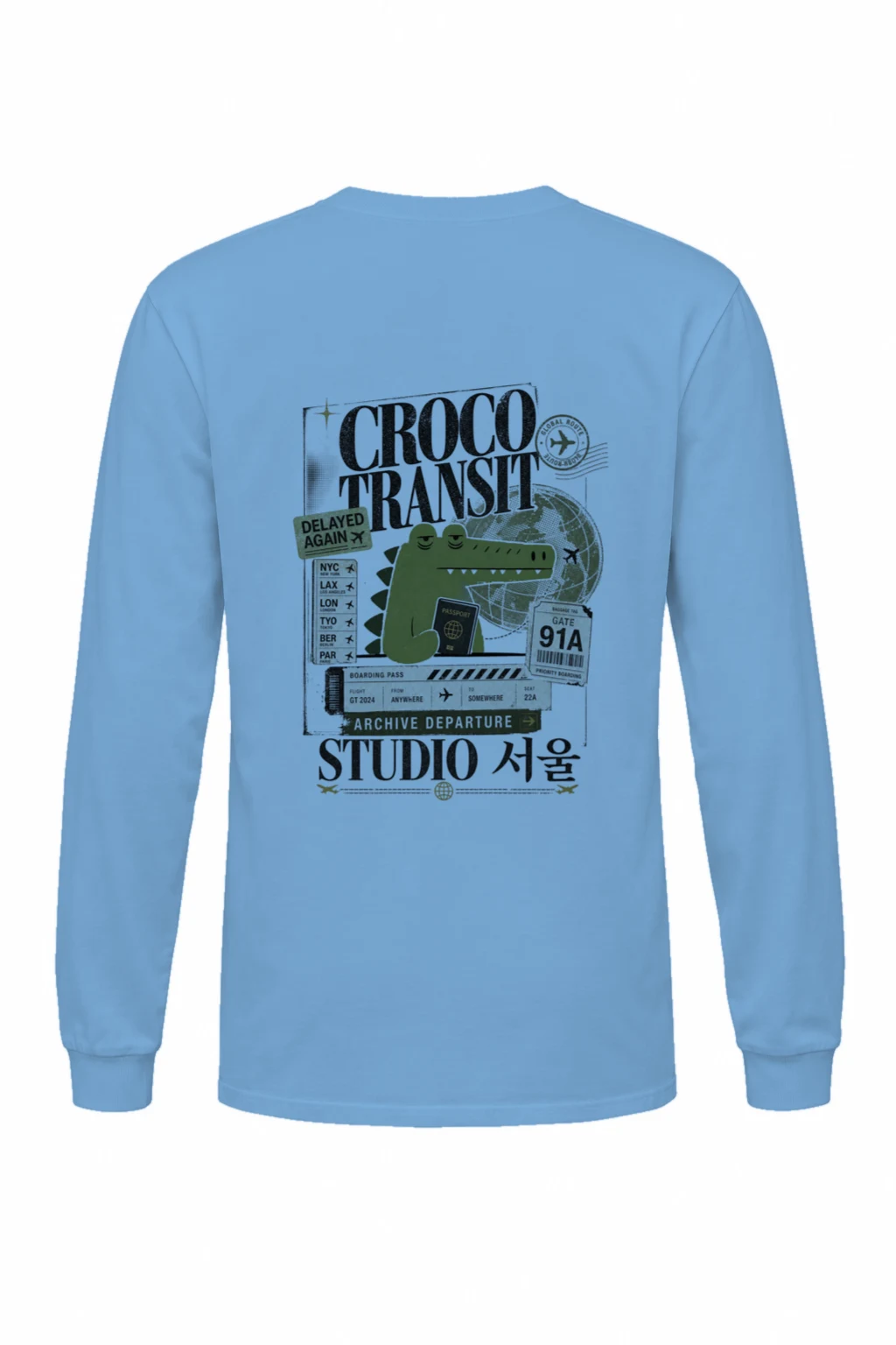 "Global Route" Unisex Longsleeve T-shirt | Gildan 2400