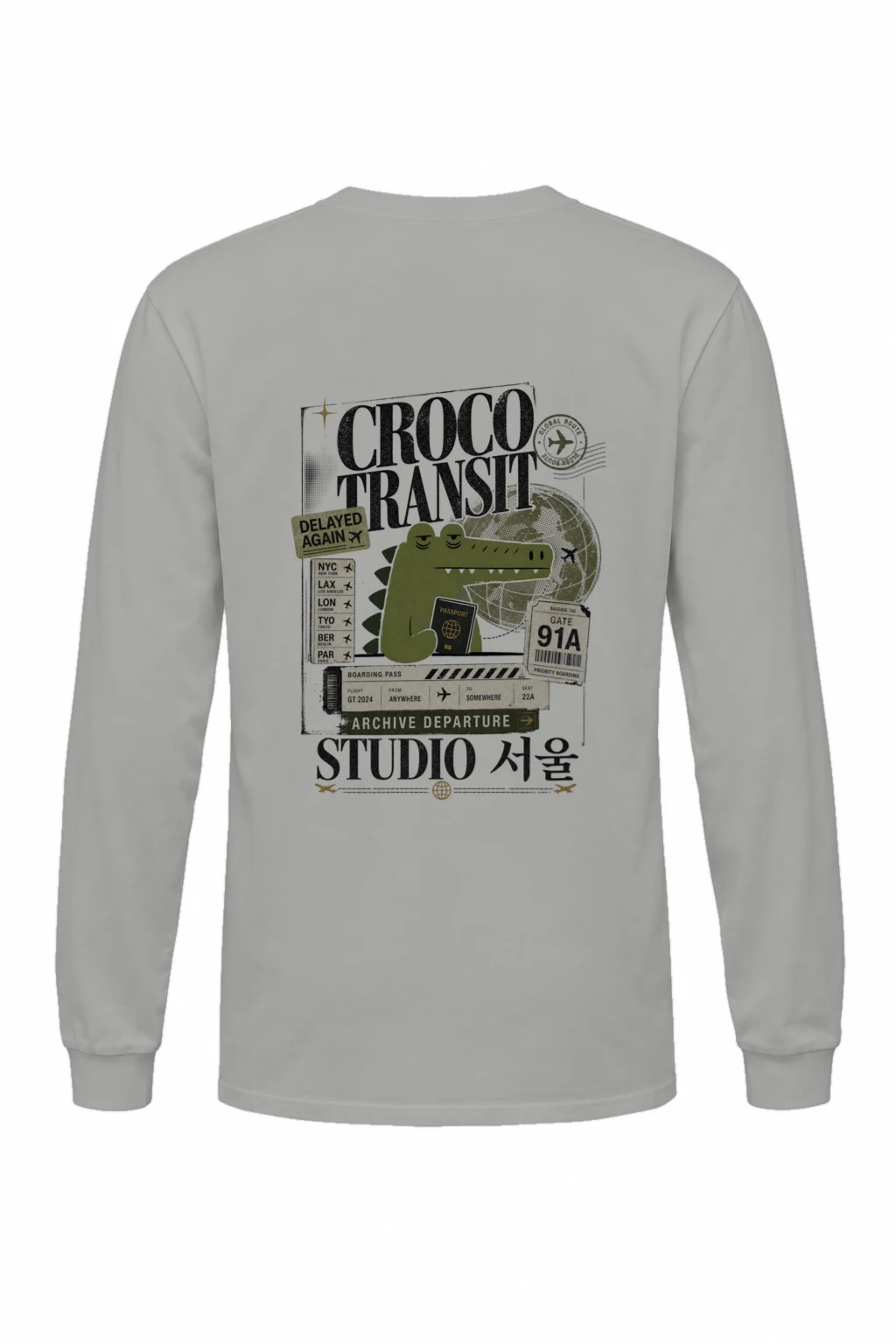 "Global Route" Unisex Longsleeve T-shirt | Gildan 2400