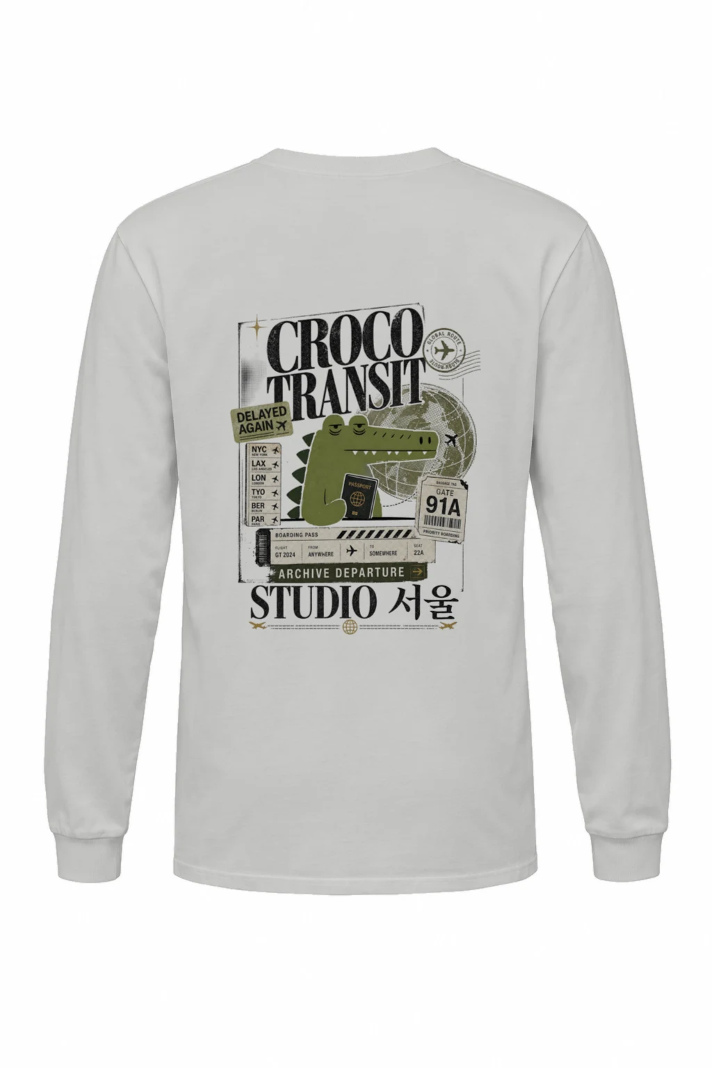 "Global Route" Unisex Longsleeve T-shirt | Gildan 2400