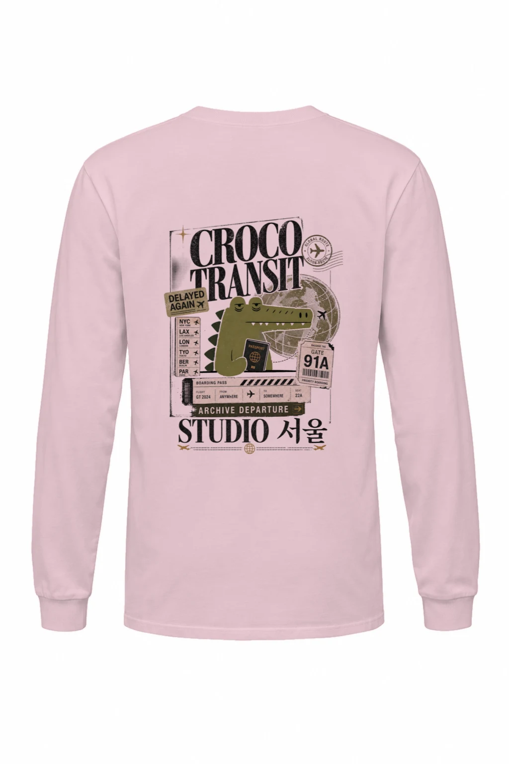 "Global Route" Unisex Longsleeve T-shirt | Gildan 2400