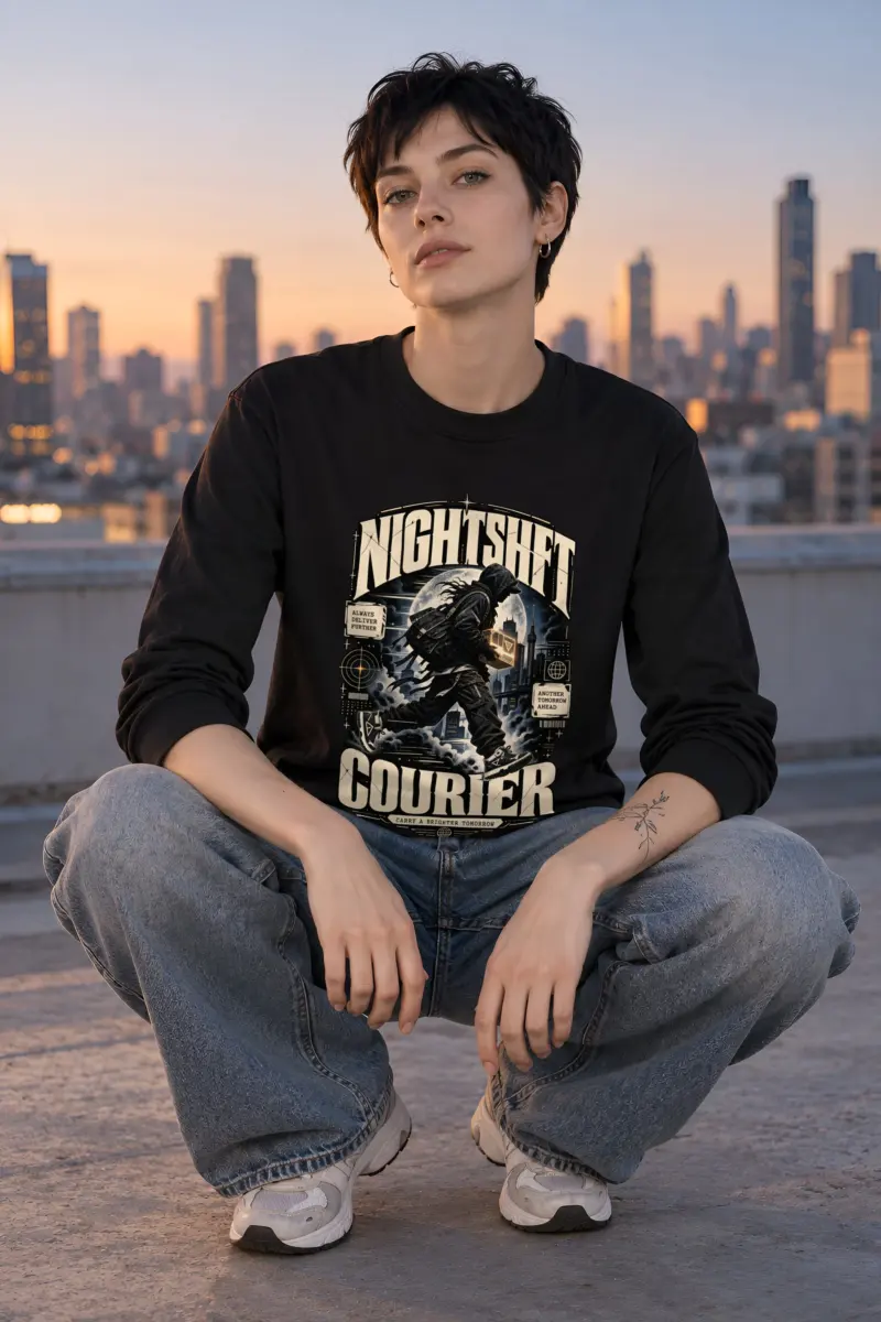 "Glowing Package Courier" Unisex Longsleeve T-shirt